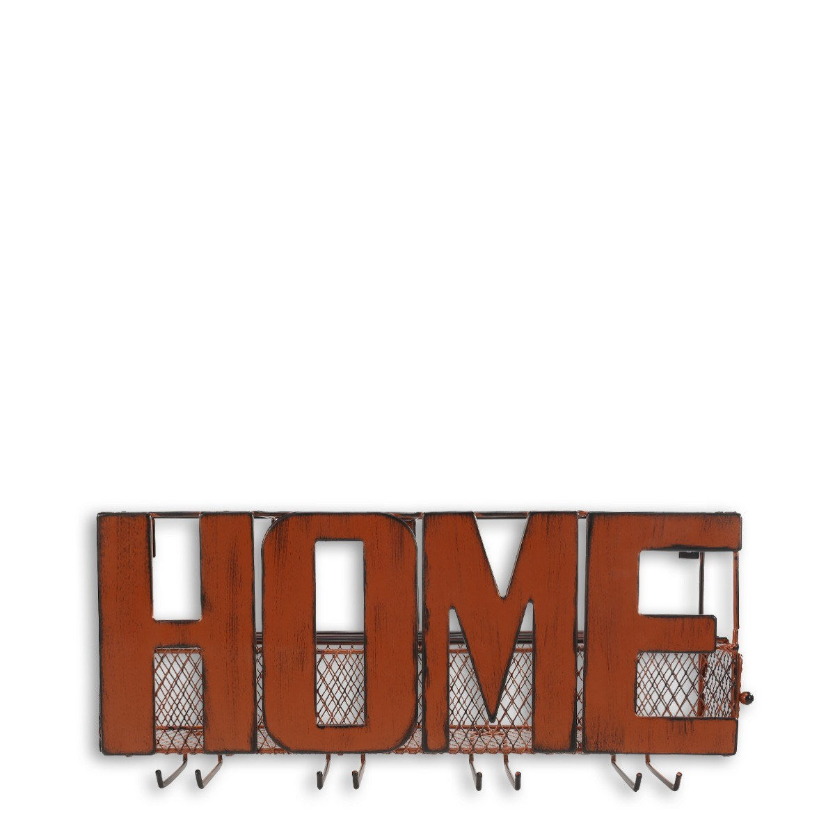 Wall Mounted Wine and Glass Rack with HOME Sign Metal Wall Art