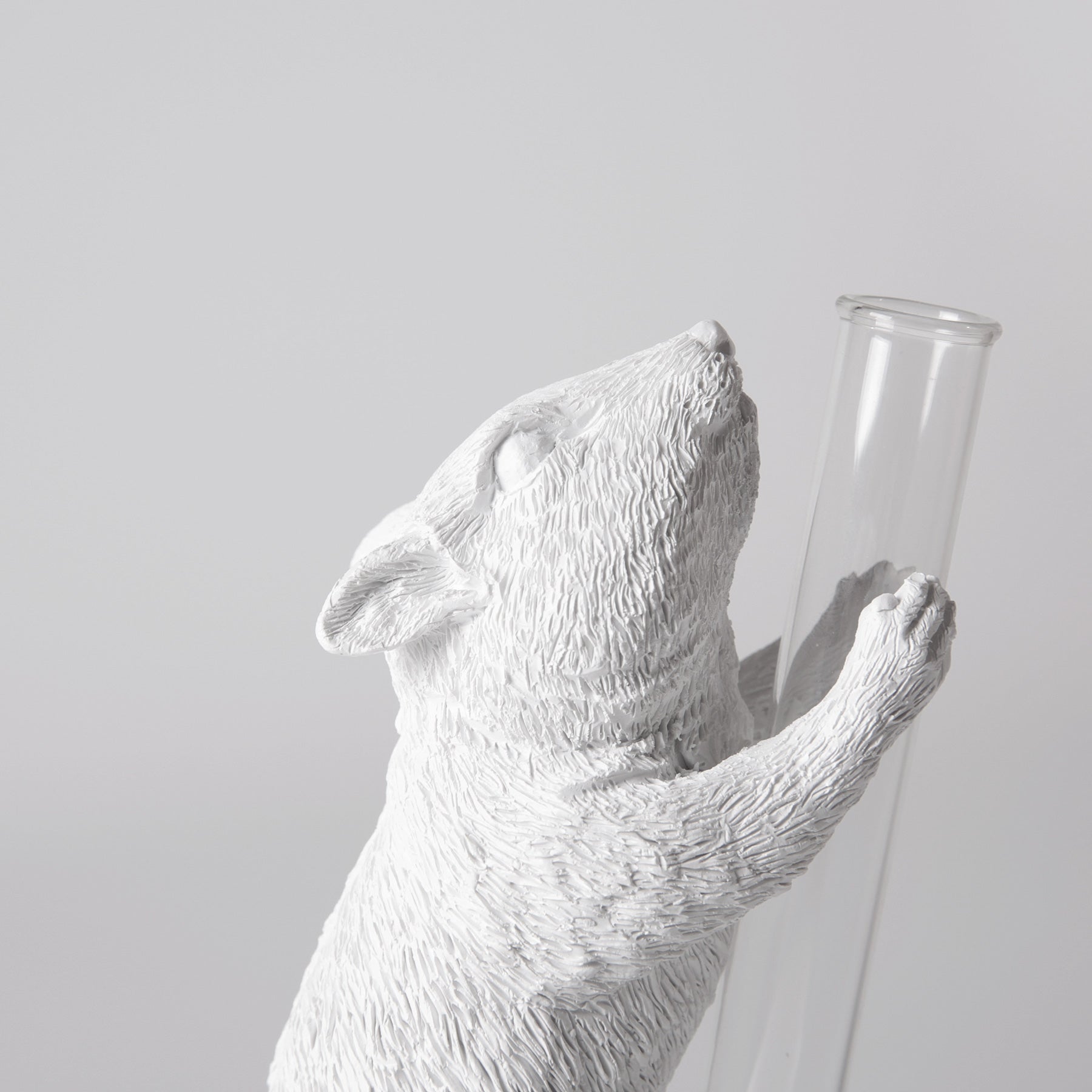 White Vase Series to Flowers and Diffuser Reeds with Squirrel Statue