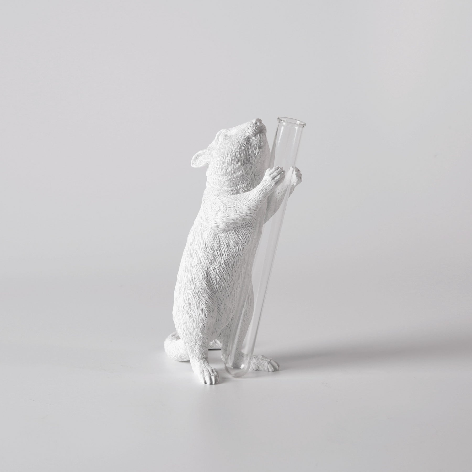 White Vase Series to Flowers and Diffuser Reeds with Squirrel Statue