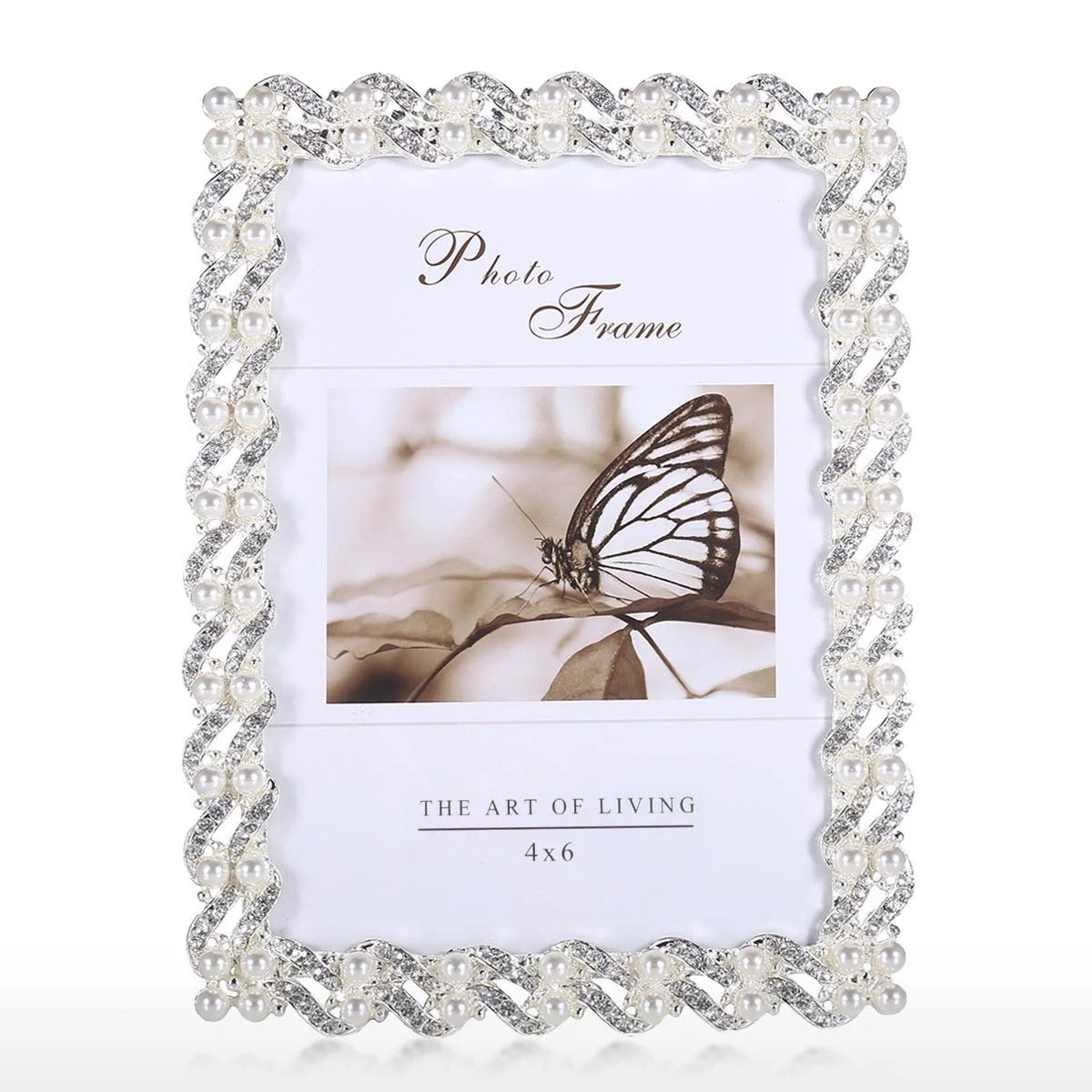 White Photo Frame with Bead Detail