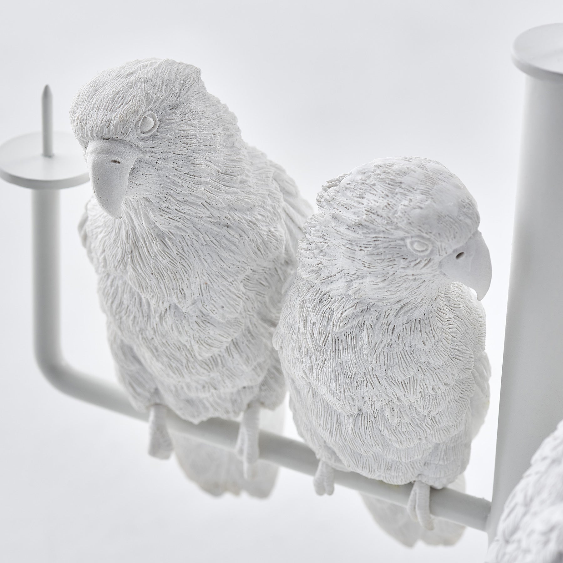 Four parrot candleholder is ready to fly for ambiance and mood