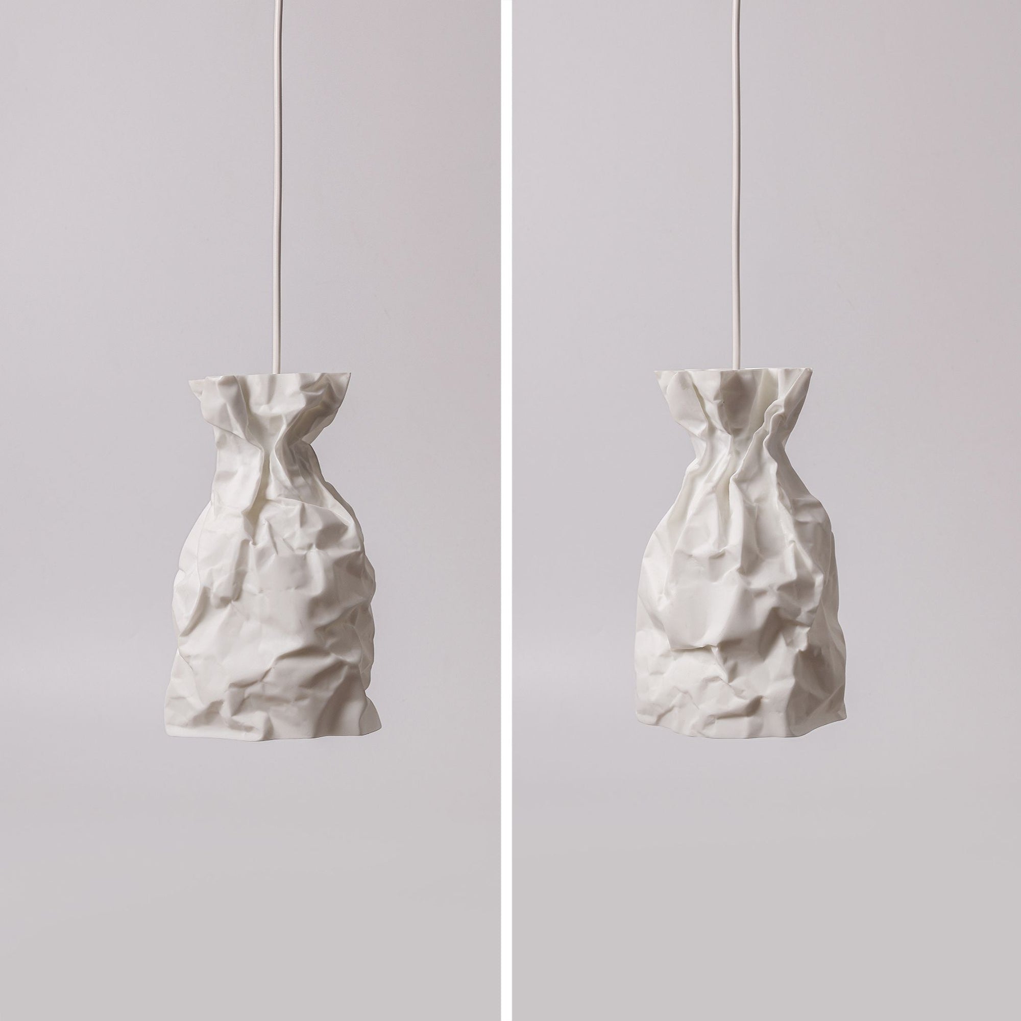 Paper pendant light: a crumpled paper sculpture has never looked so good!