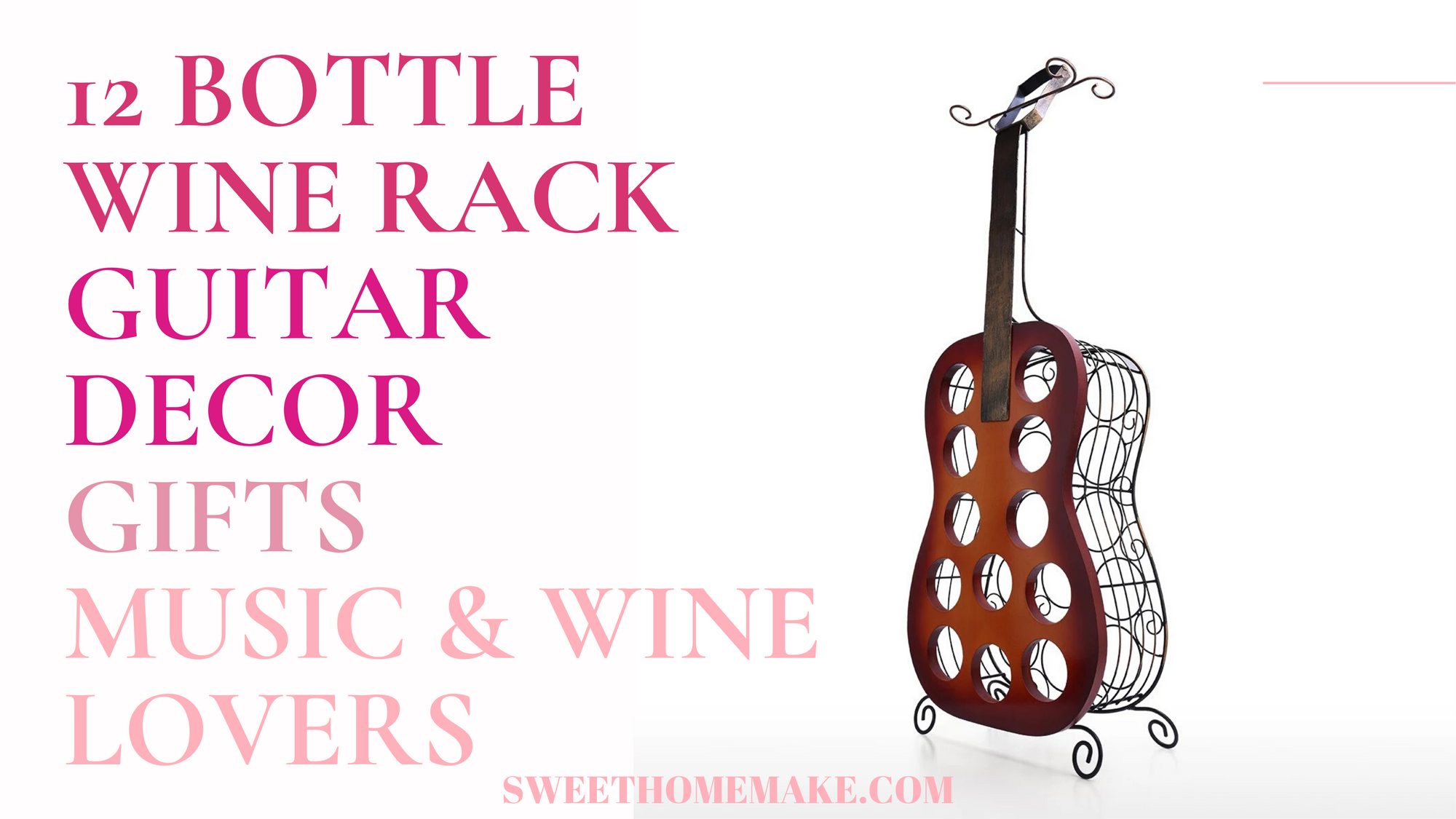 12 Bottle Wine Rack Holder by Guitar Decor Gifts for Music Lovers and Gifts for Wine Lovers