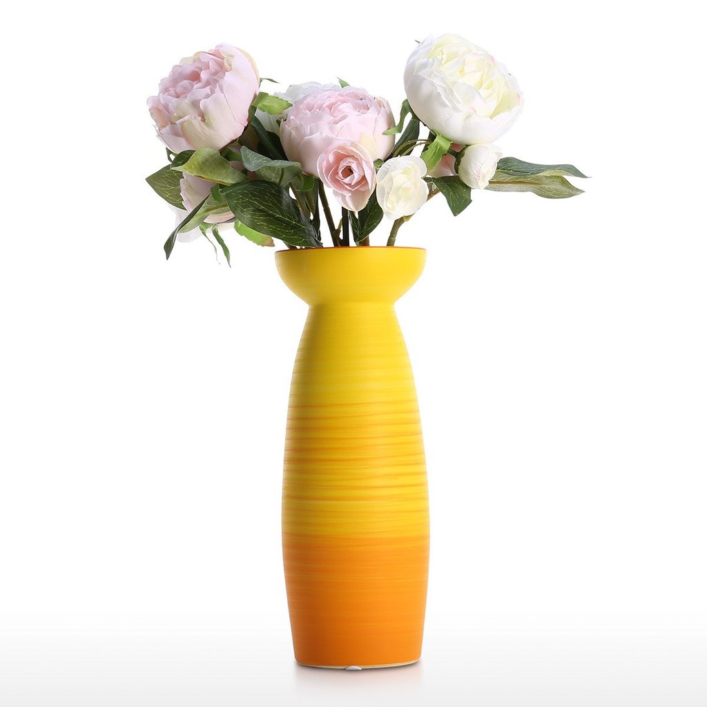 Gelb Keramikvase  und Porzellan Vase für Blumentopf 