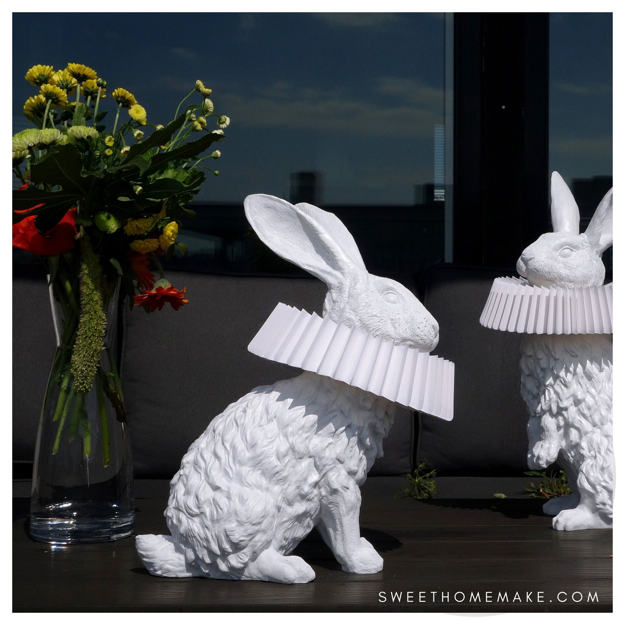 Kaninlampe til Hvit Skulptur Interiør