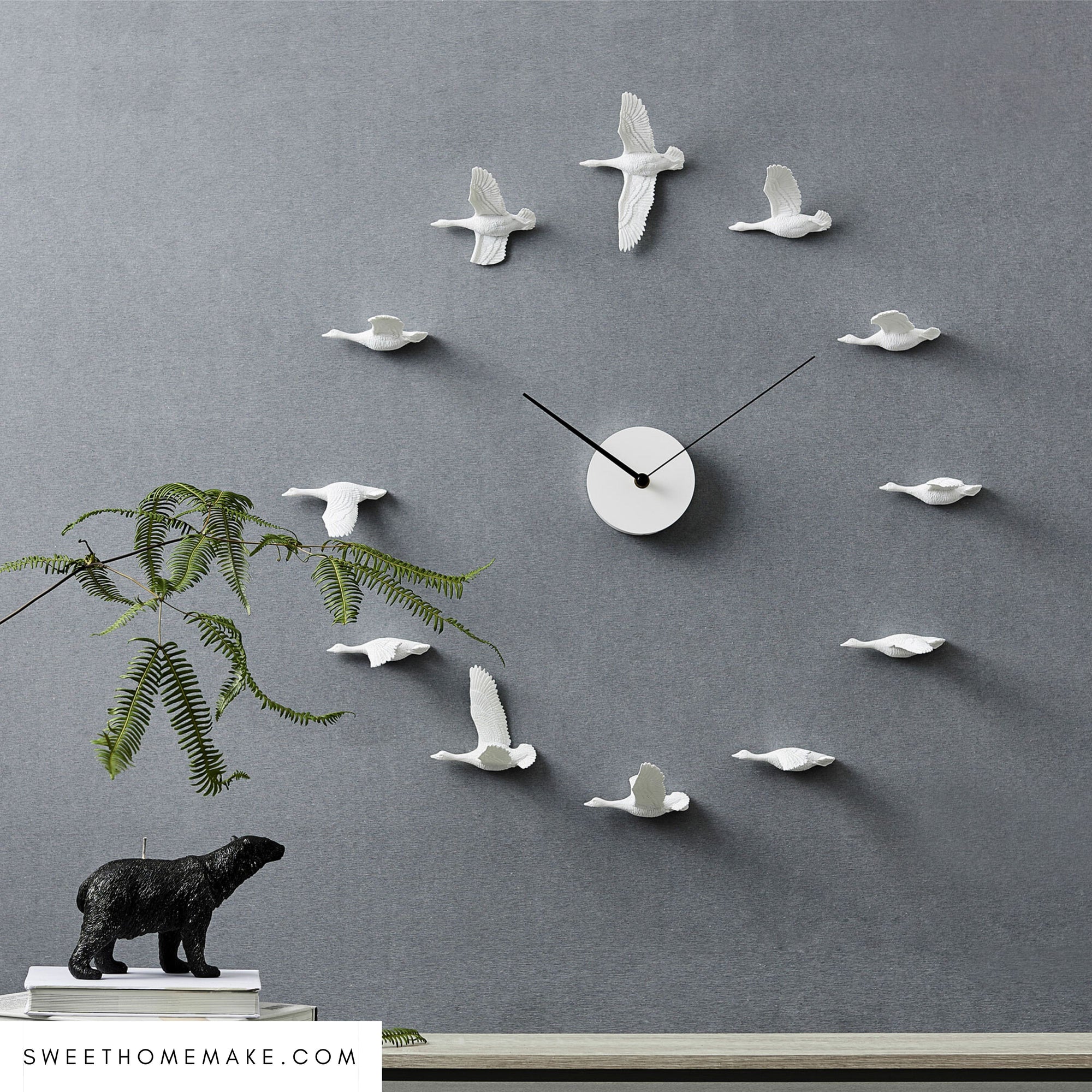 Kuşlu Saat Modern Duvar Dekoru: Ozgurluk ve Zamanı Hisset