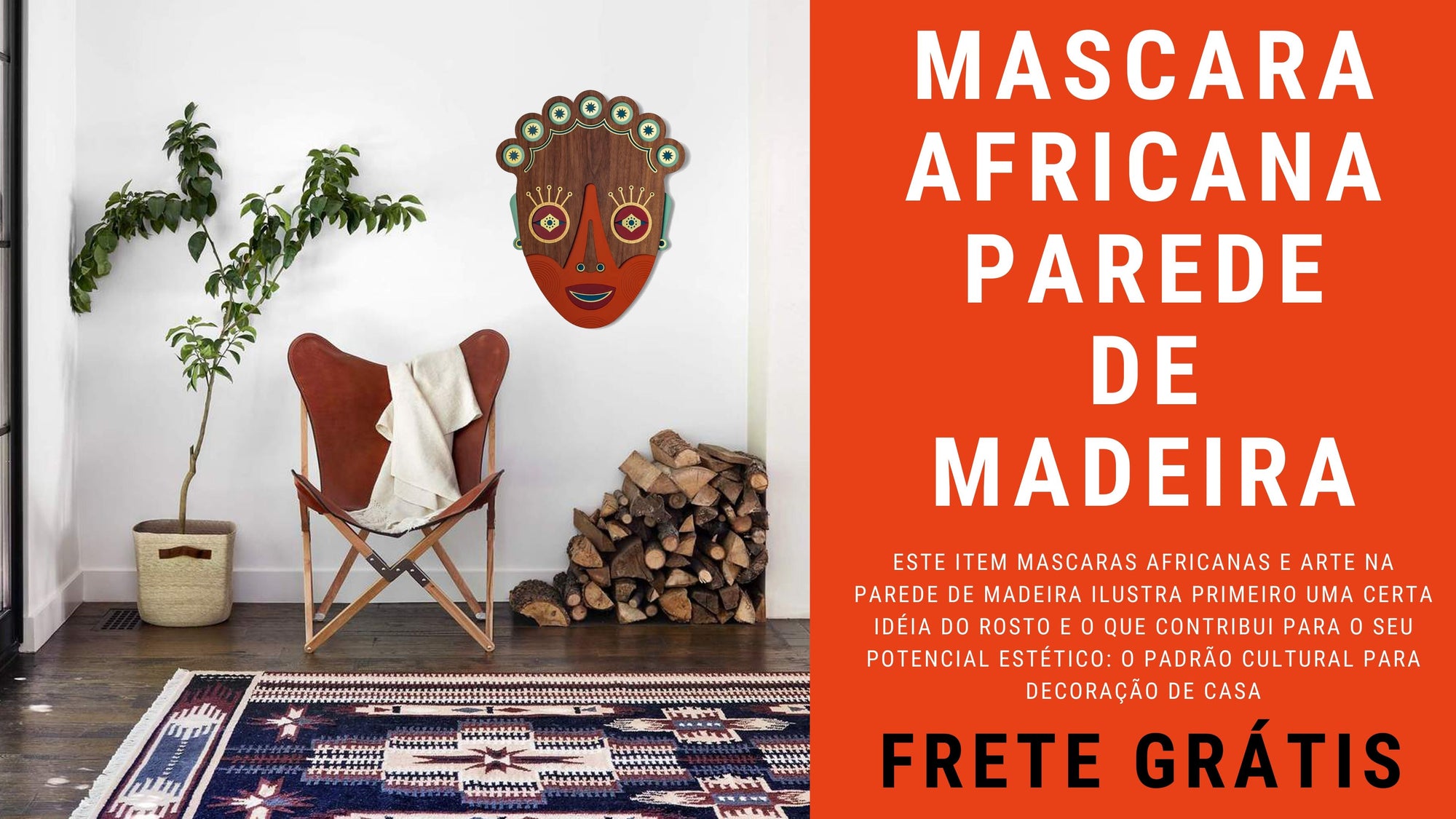 Mascaras Africanas com de Madeira para Decoração de Casa