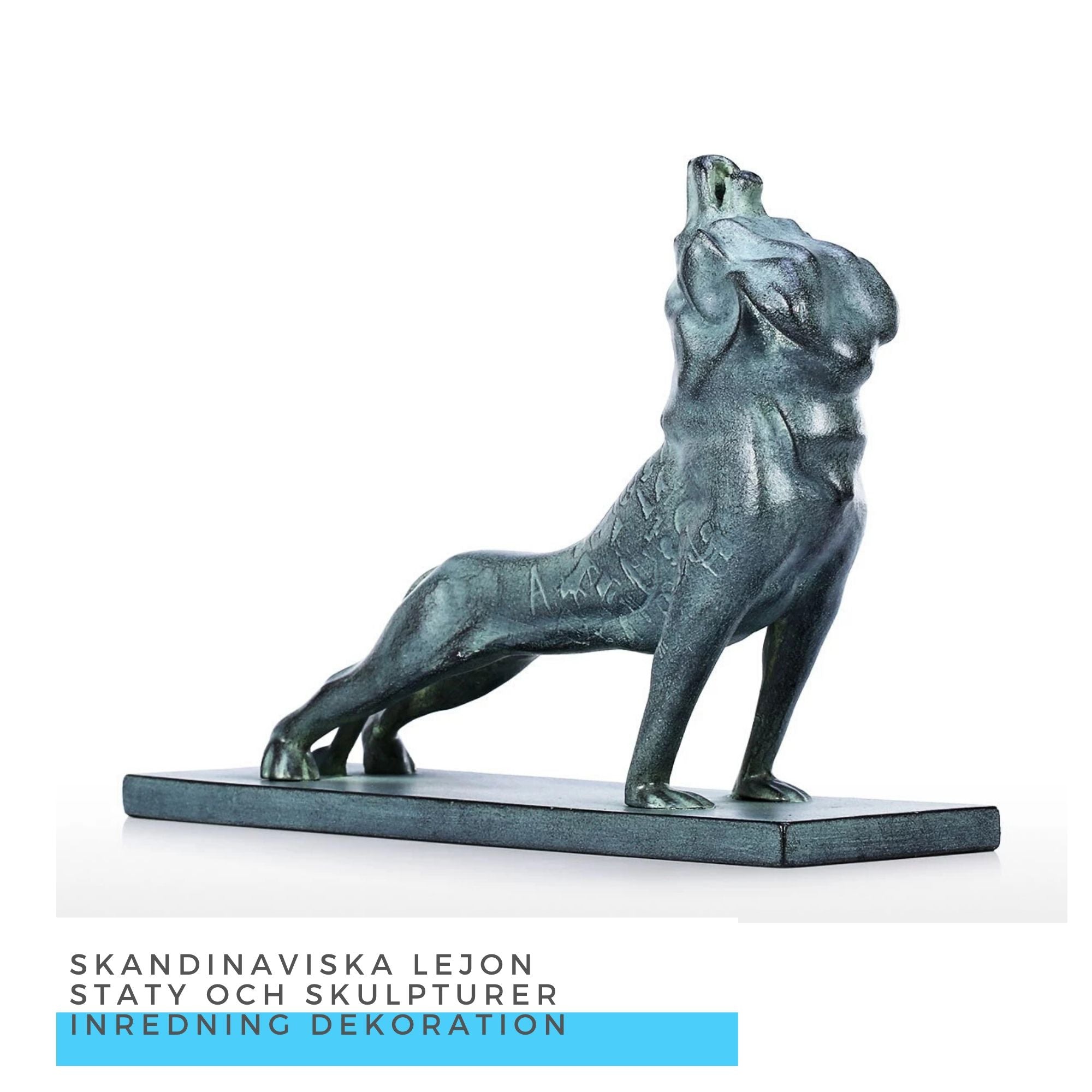 Skandinaviska Lejon Staty och Skulpturer Inredning Dekoration