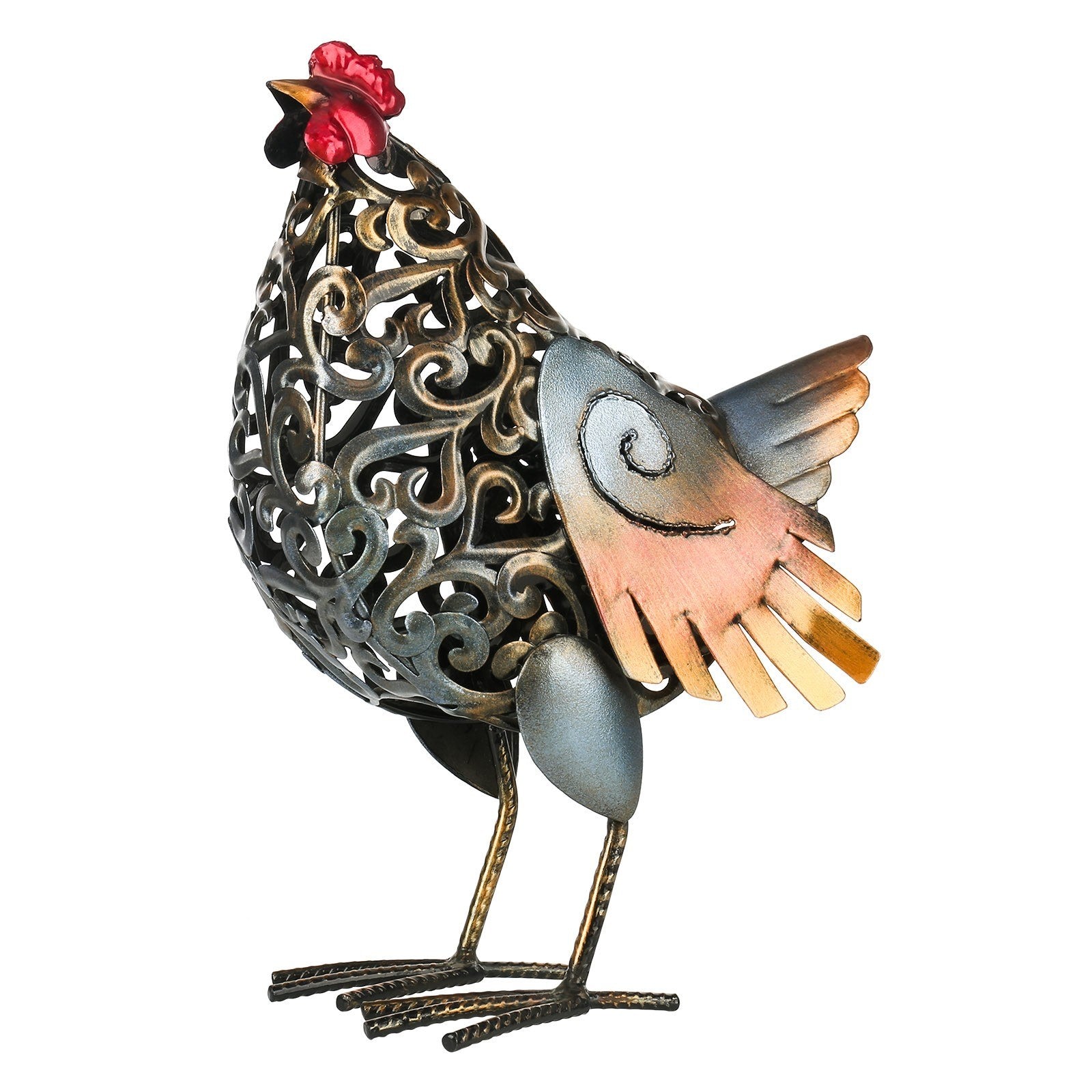 Our metal rooster sculpture is perfect for your garden or yard decor