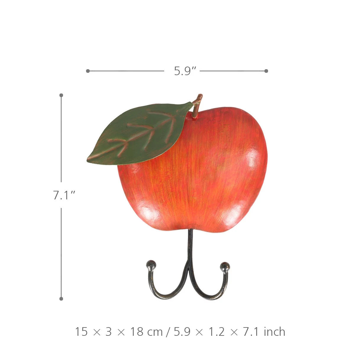 Apple Kitchen Ornament and Apple Kitchen Home Decor with Metal Apple Wall Art Hook