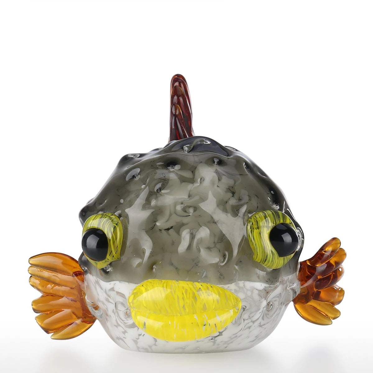 Aquarium Decor with Blown Glass Fish Sculpture