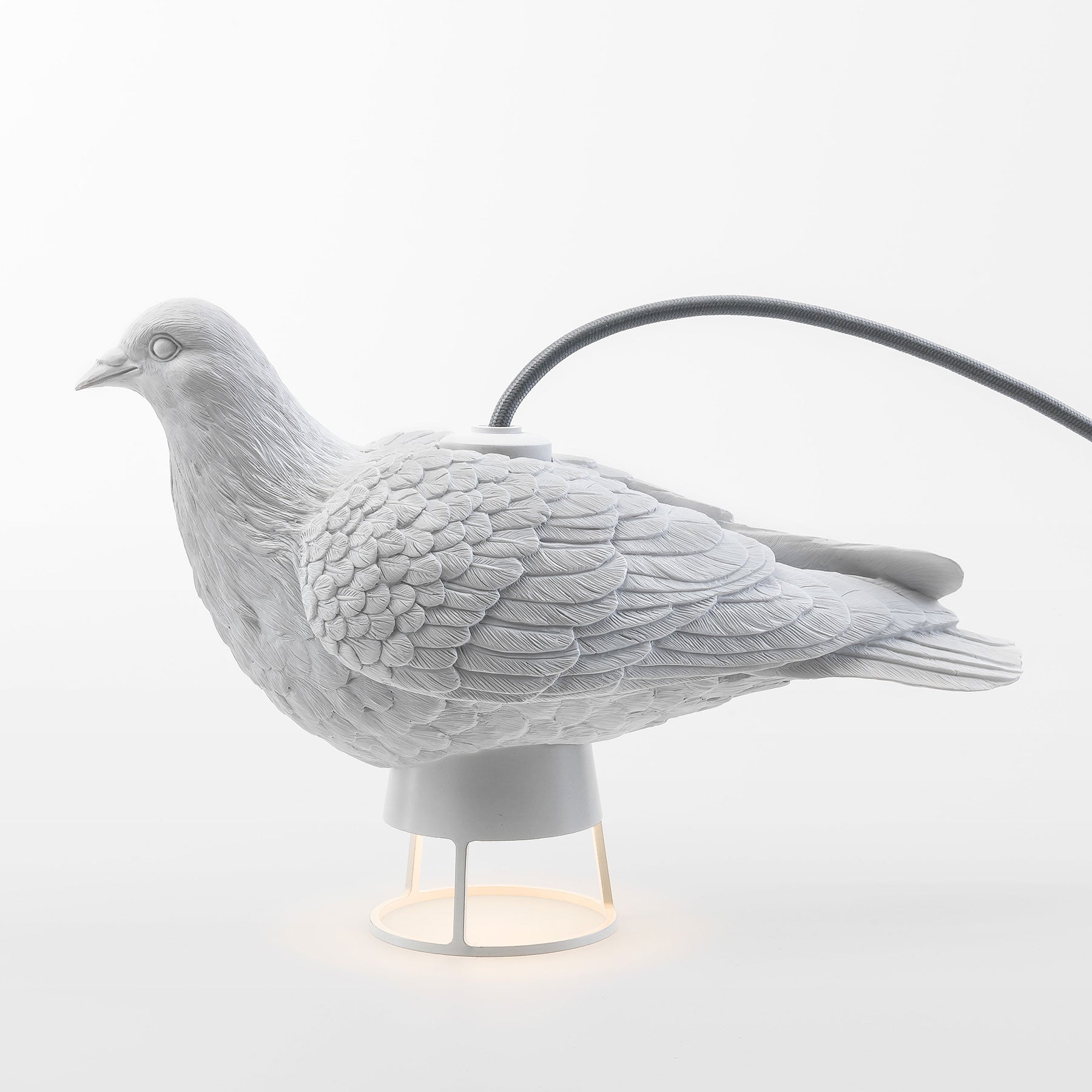 Bird Table Lamp with White Sculpture