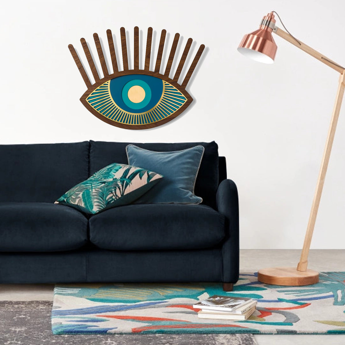 Blue Eye and Eyelash Wall Artwork by Wood Wall Art