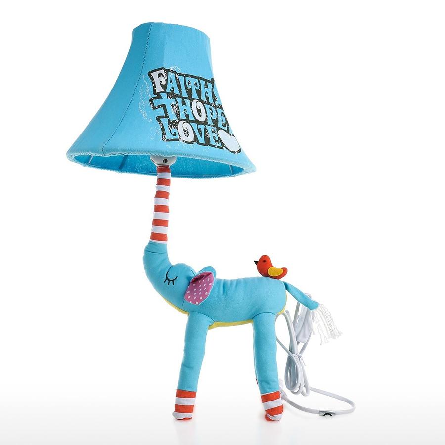 Blue Lamp Elephant Themed Baby, Kids and Nursery, Bedroom Decor