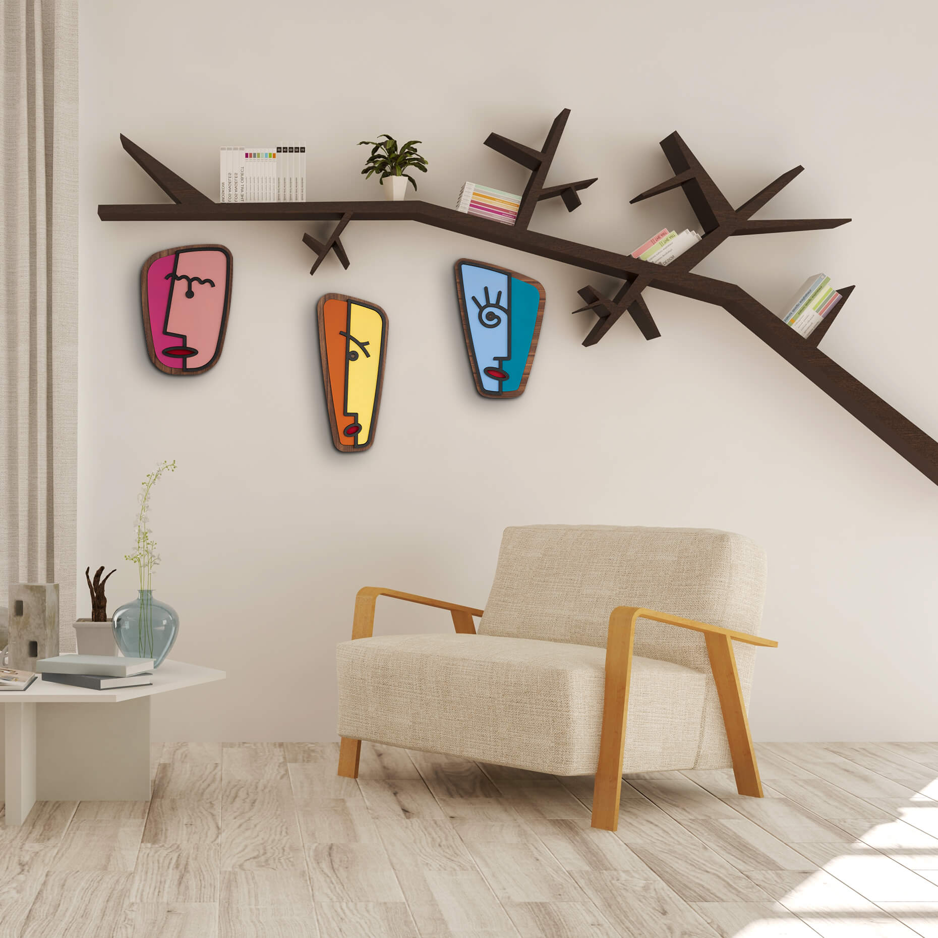 Bring a fresh dose of personality to your walls and living space with this abstract face poster from Picasso Line Drawings