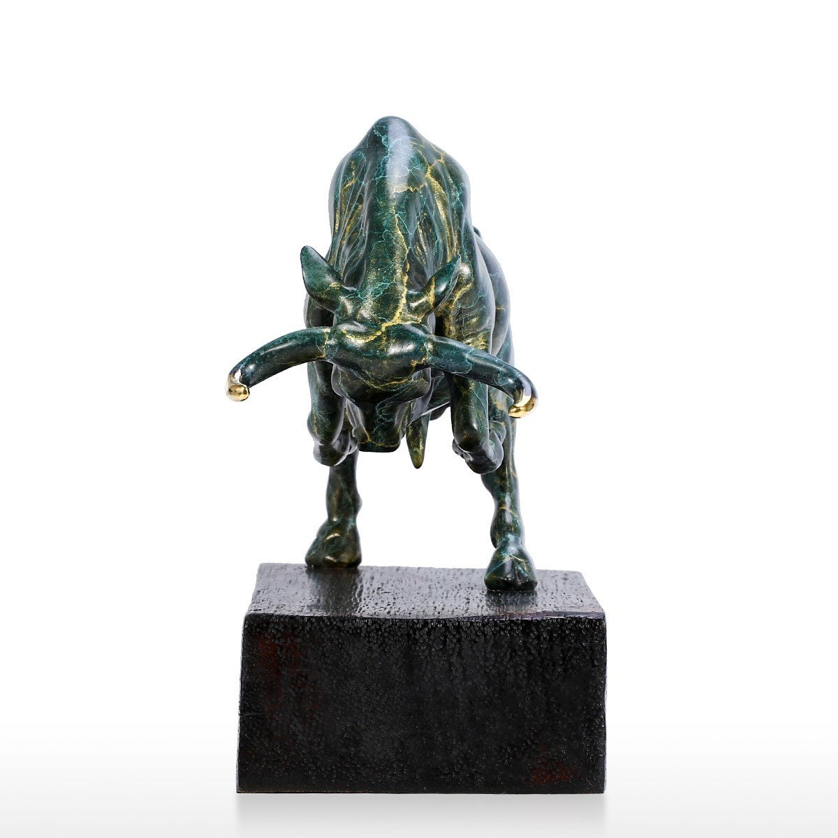 Bull Sculpture and Charging Bull Sculpture with Bronze Bull Sculpture