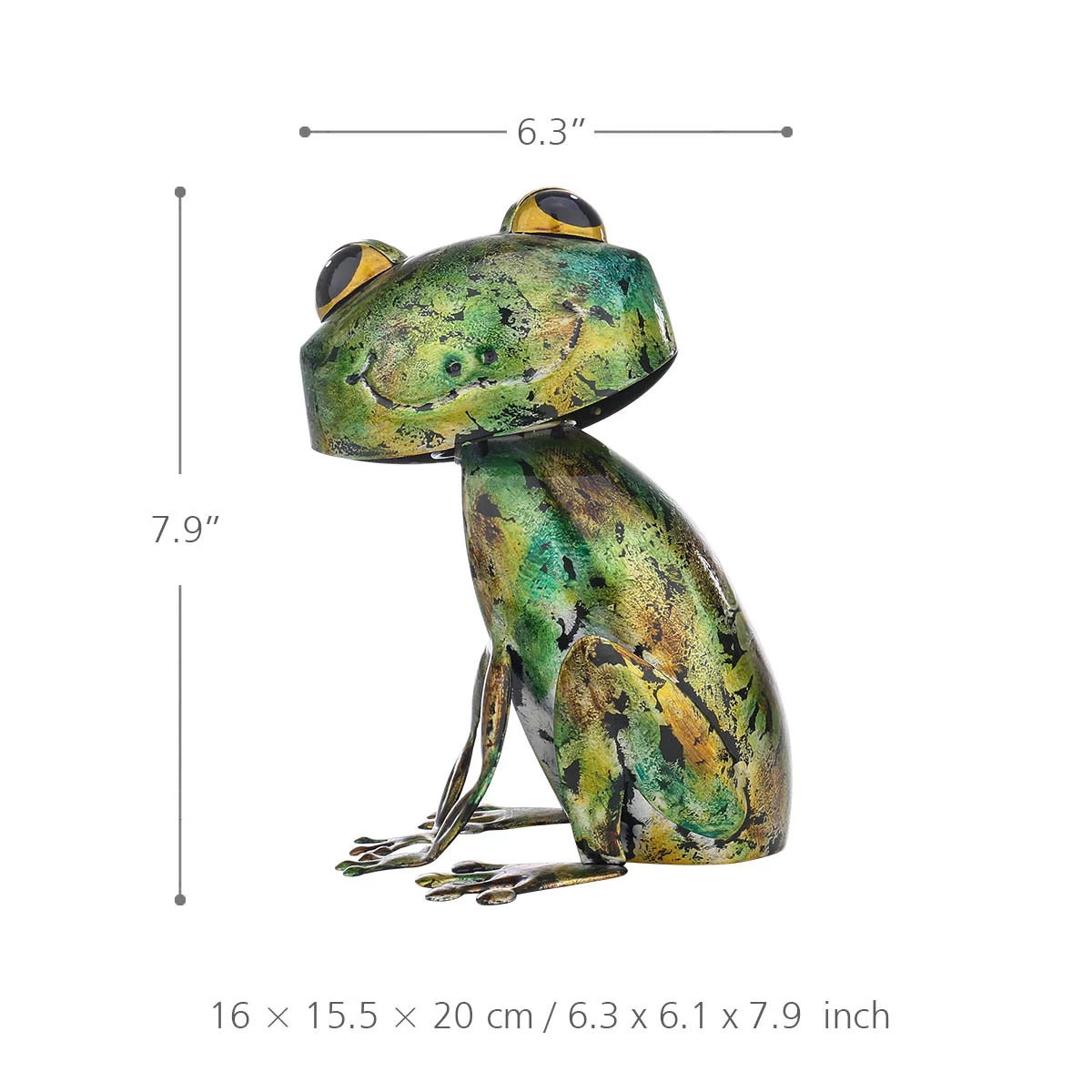 Bullfrog and Green Metal Frog Statue and Sculpture to Decorative Ornaments and Gifts
