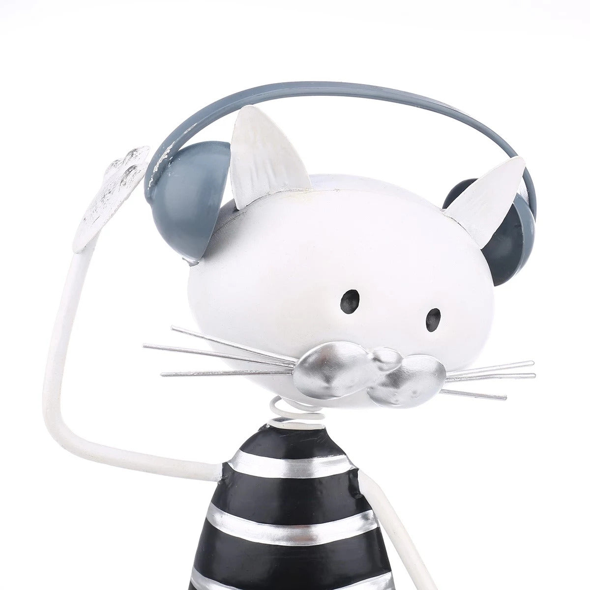 Cartoon Cat Sculpture Ornaments and Decor Can a Cat Listen to Music and Dance inspired by Felix the Cat and Sylvester the Cat Figurines
