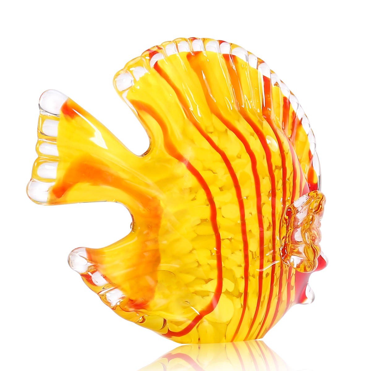 Christmas Glass Ornaments with Red Fish and Yellow Fish Glass Feature