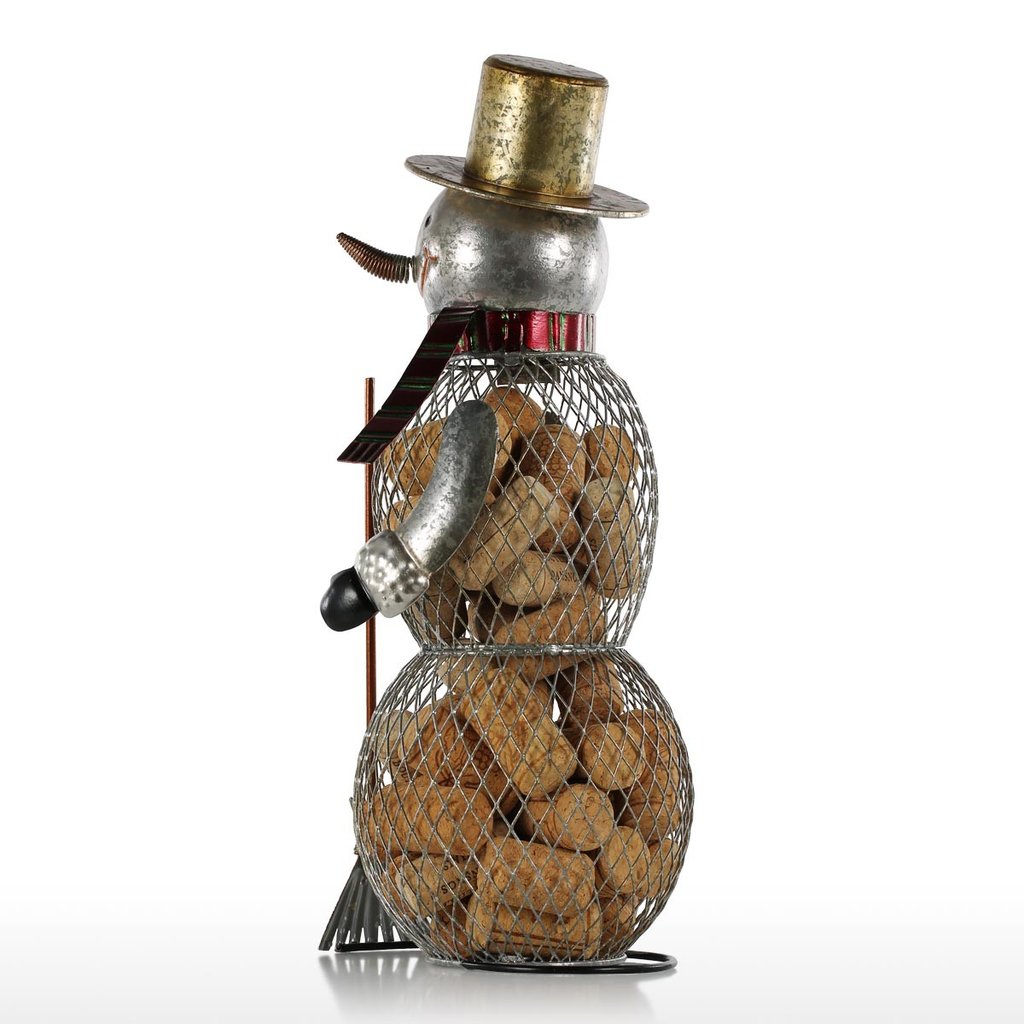 Christmas snowman ornament smiles at you, stock up on wine corks!
