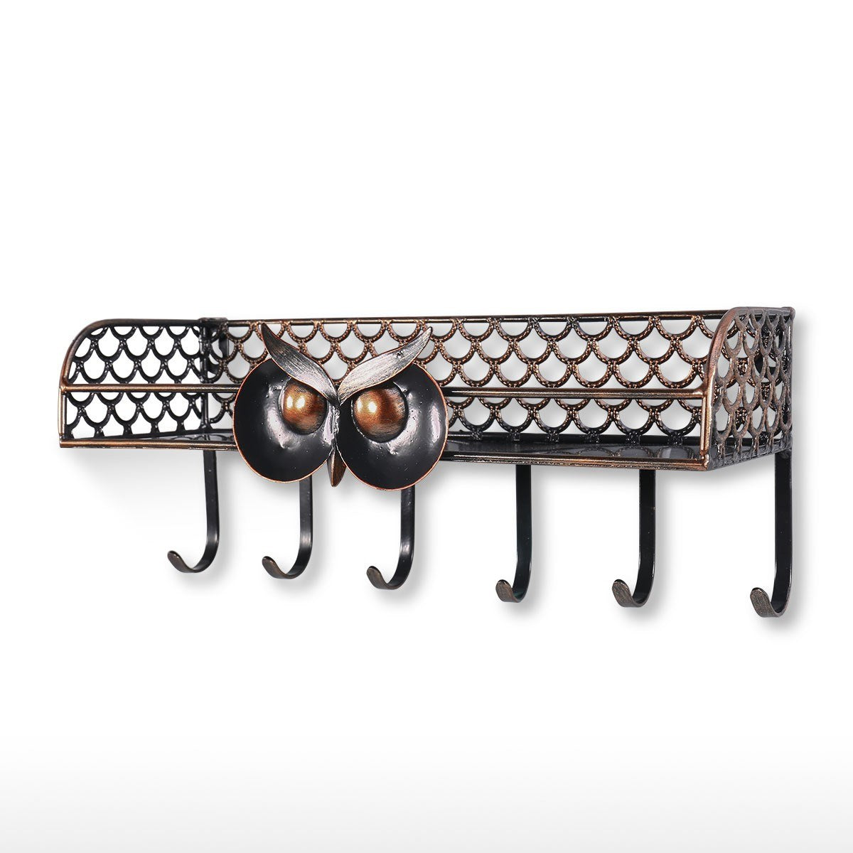 Coat Rack with Black Color Metal Owl for Wall Mounted