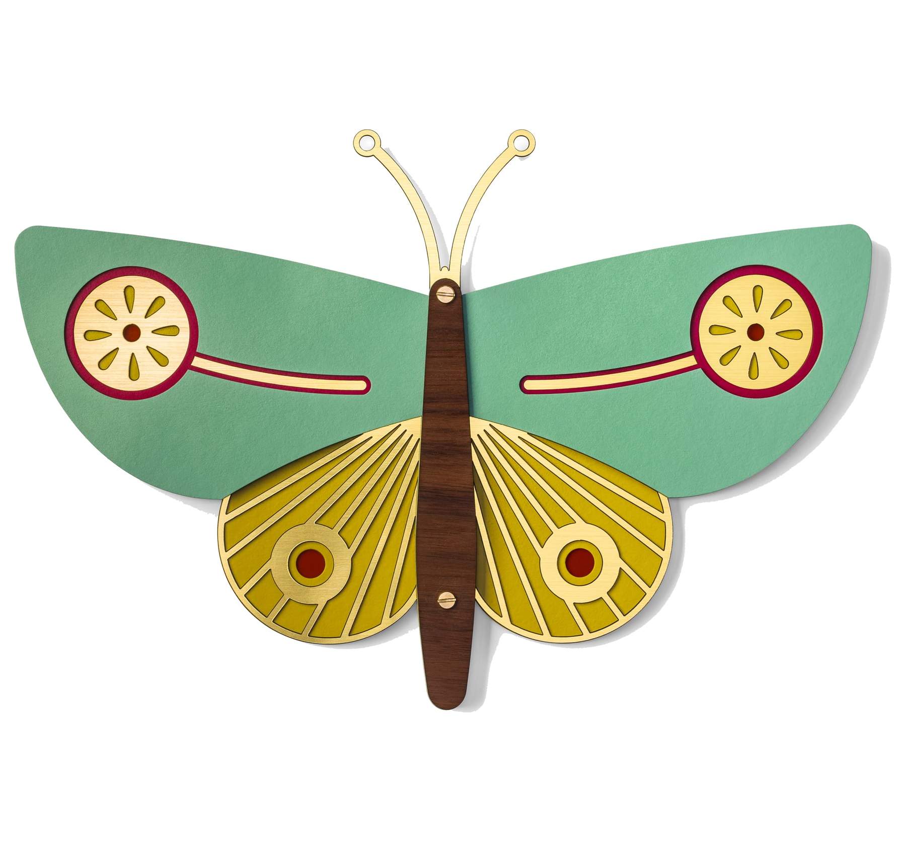 Colorful Swallowtail butterfly wall hanging is made of wooden