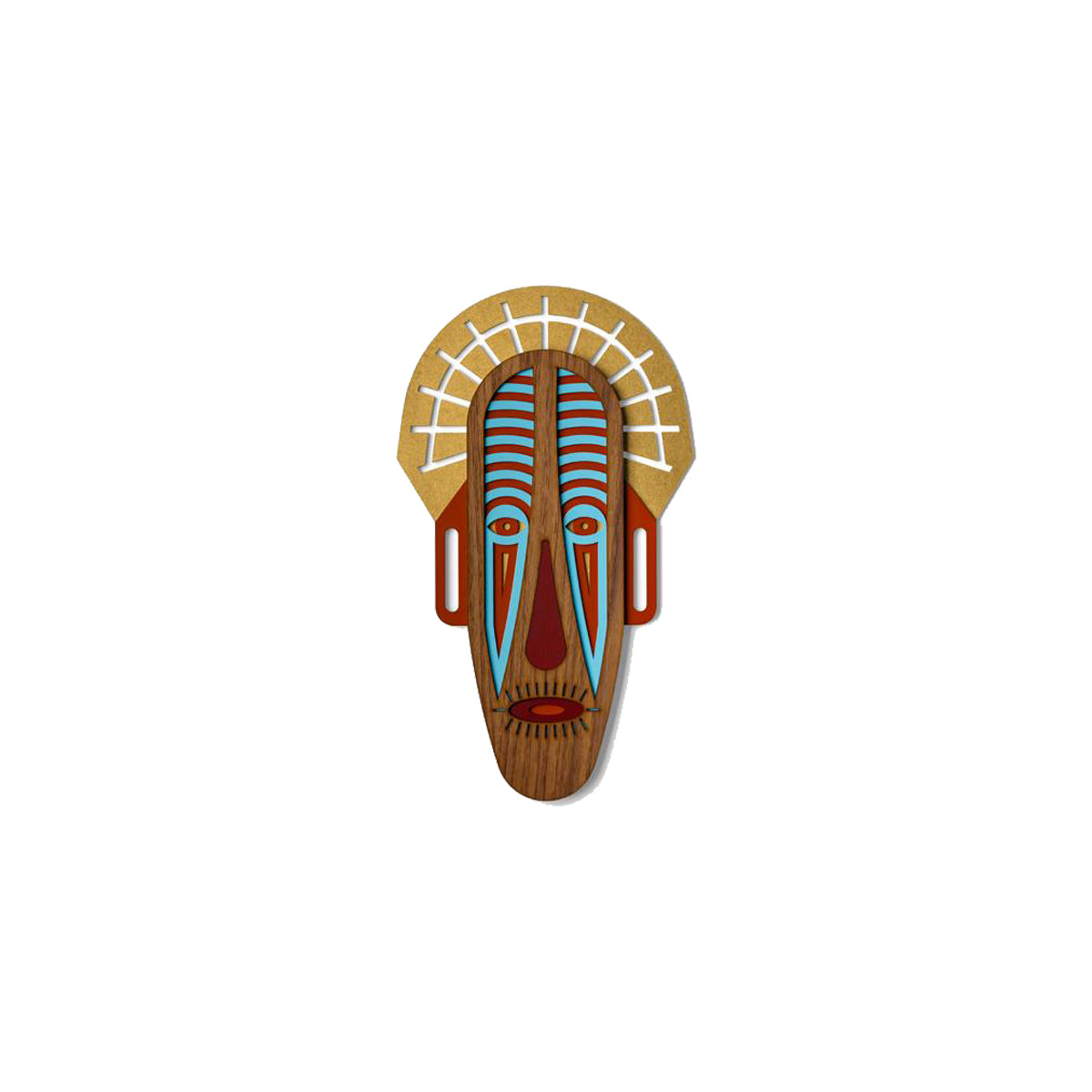 Colorful African Masks on the Wall Art by Wooden Tribal