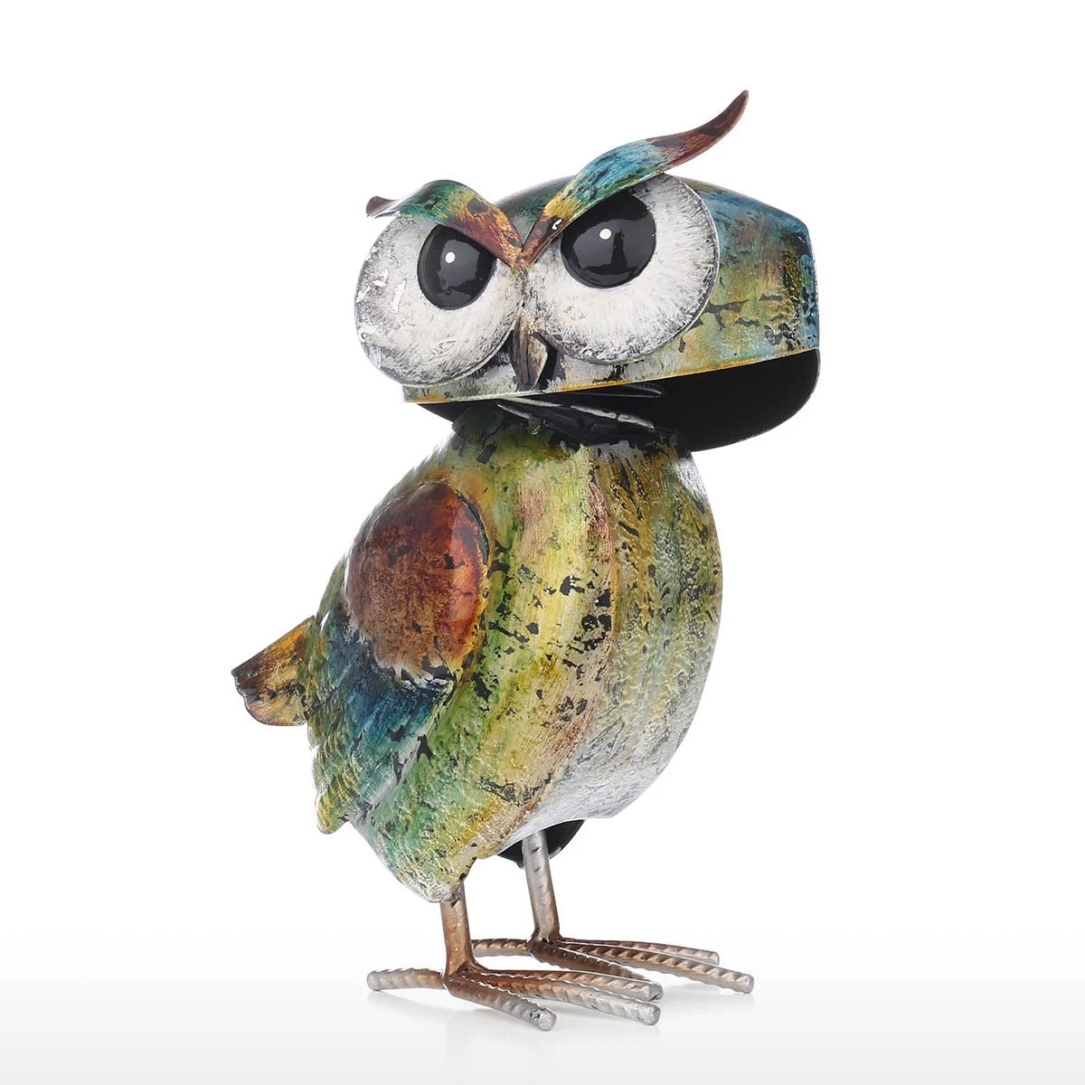 Colorful Metal Owl Sculpture to Decor and Ornaments or Owl Gifts