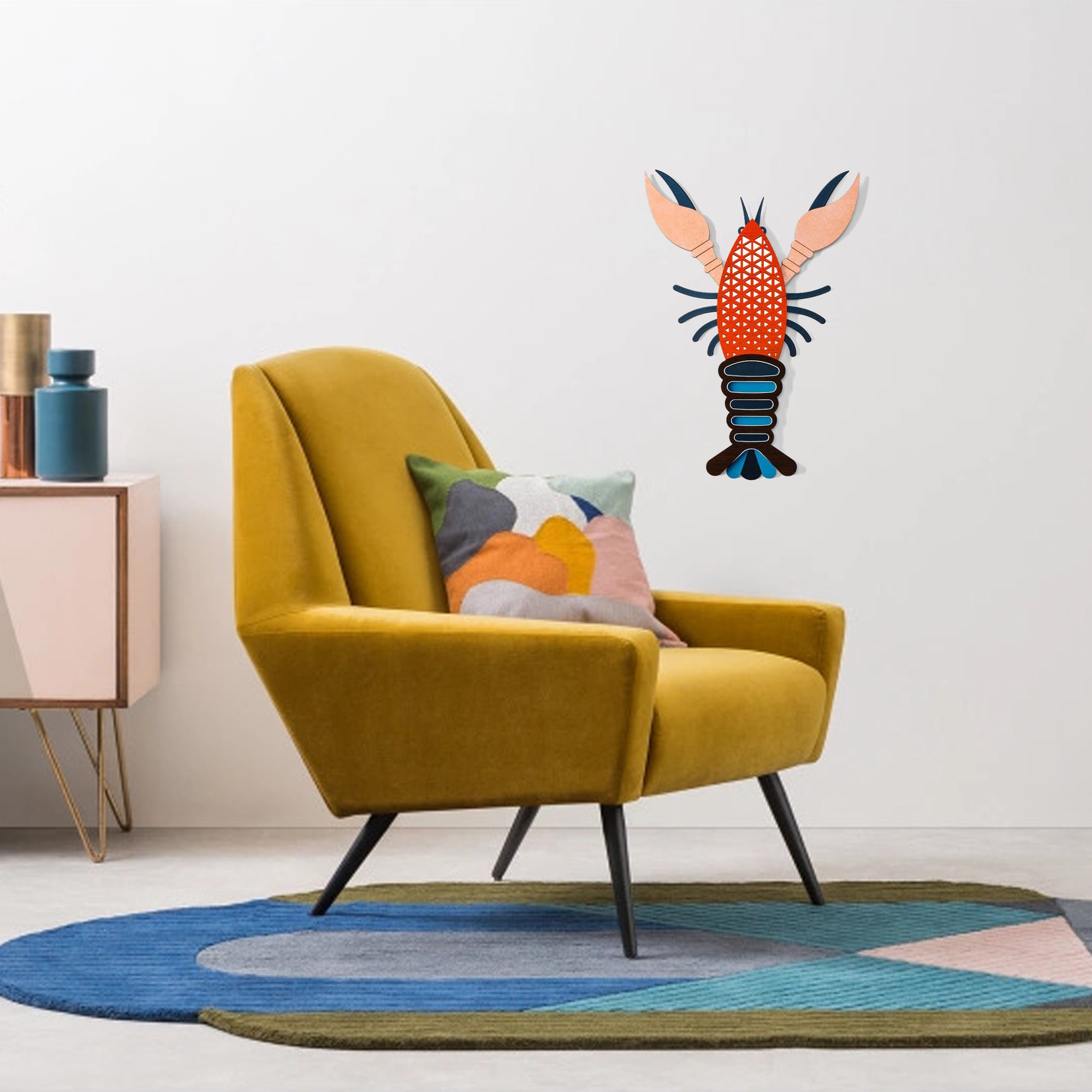 Colorful Wall Decor with Lobster