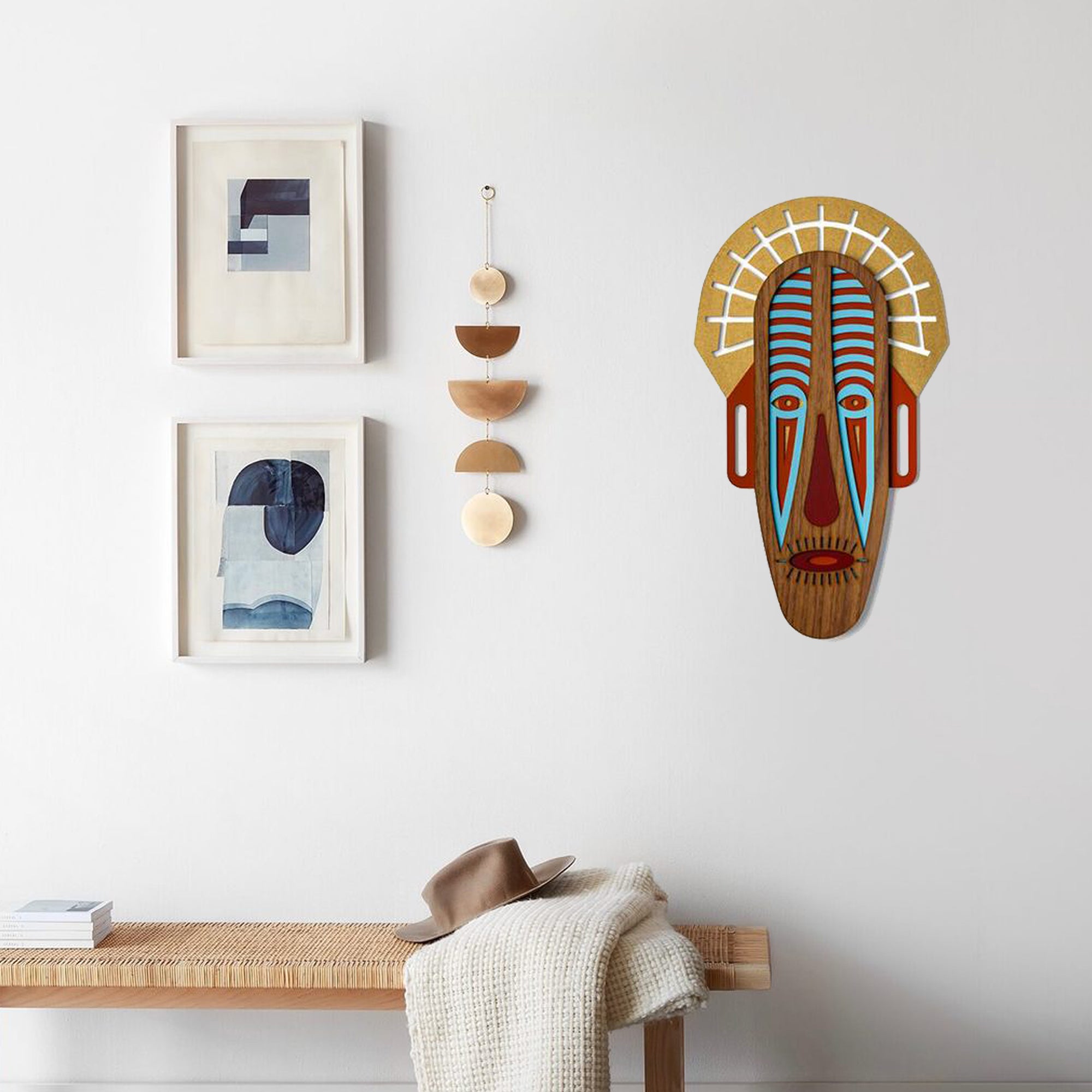 Colorida Mascaras Africana com Obra de Arte Marcenaria para Decoração
