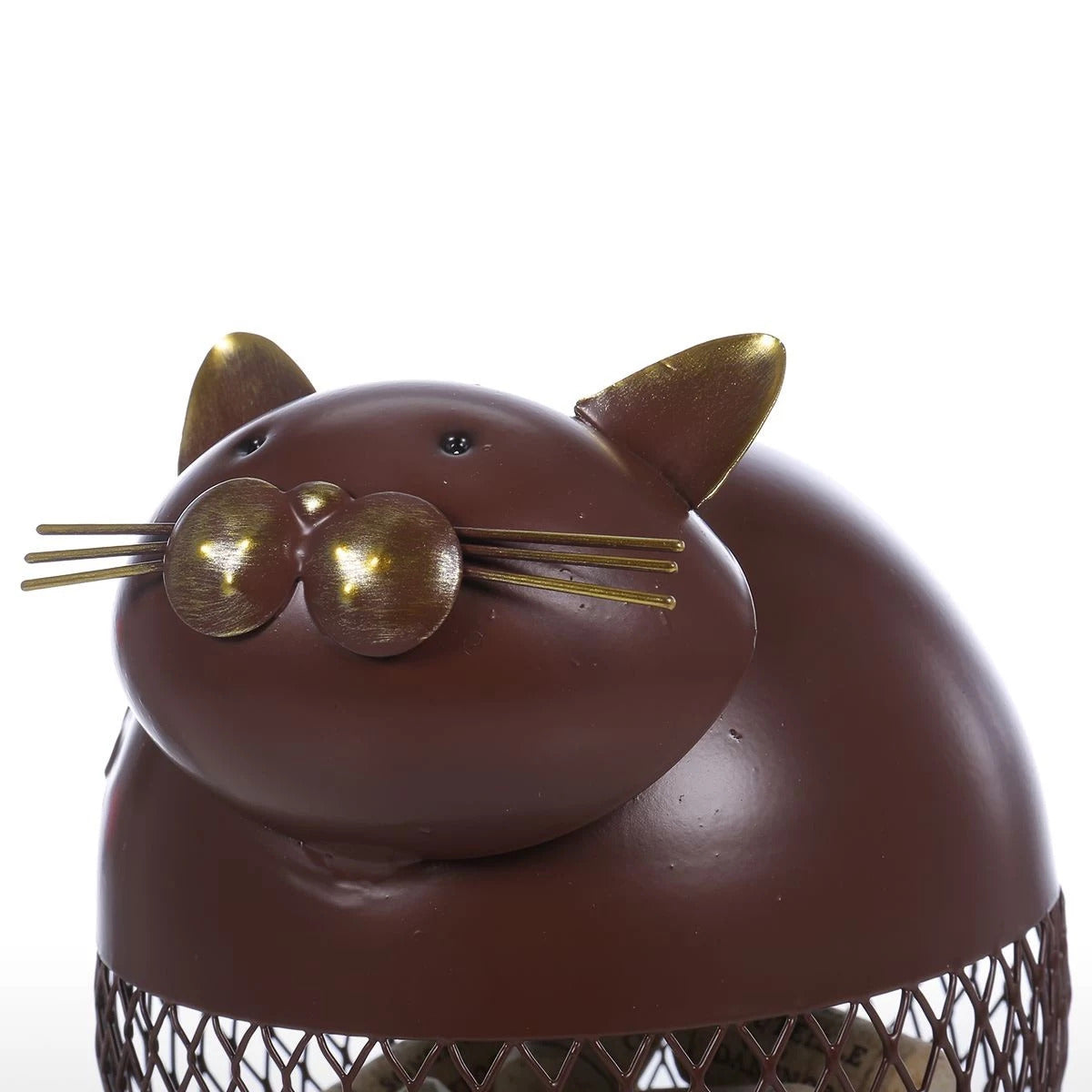 Decorative Jar with Cute Cat Figurine for Kitchen Countertop Decor