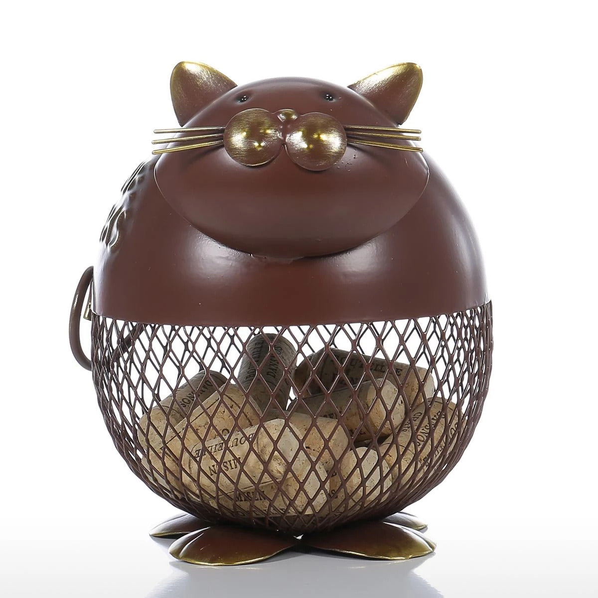 Decorative Jar with Funny Cat Ornament for Kitchen Countertop Decor