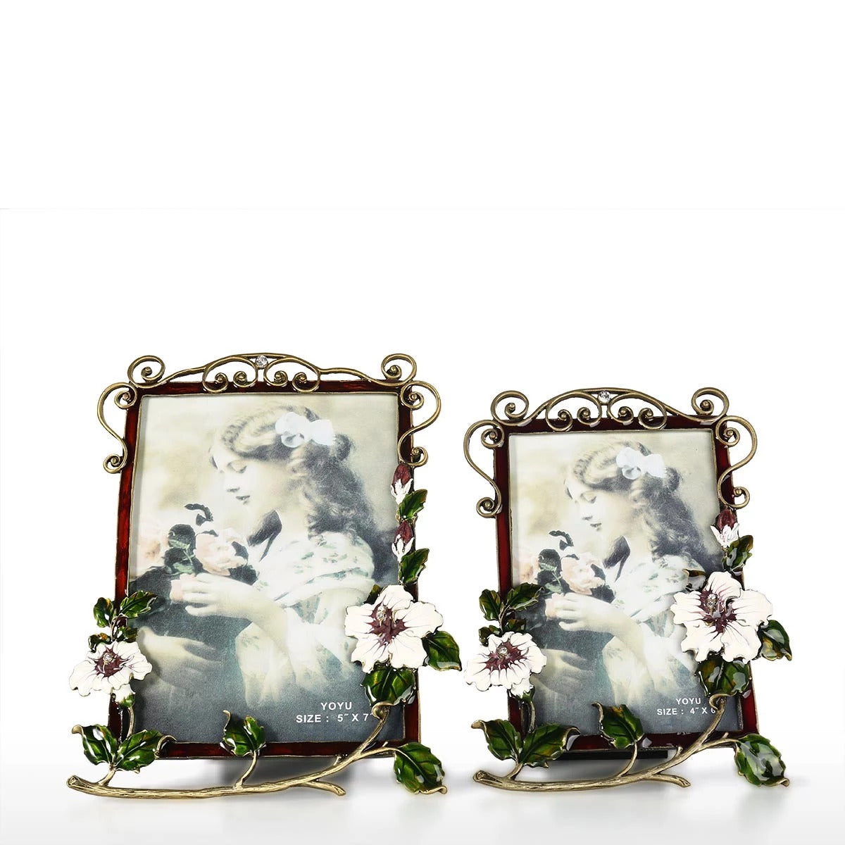 Decorative Photo and Picture Frame with Flower Brooch