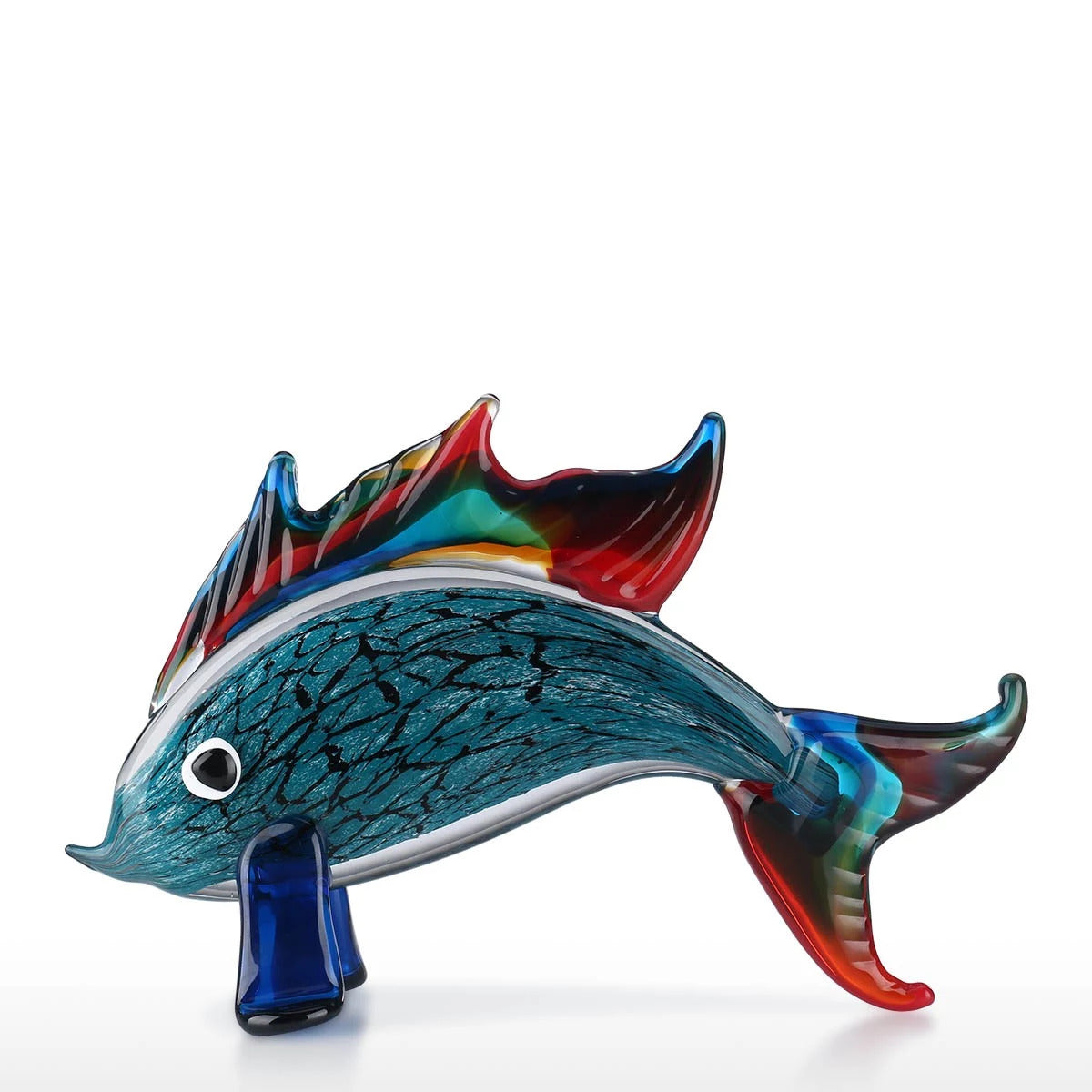 Dolphin Glass Fish Sculpture for Aquarium Decor