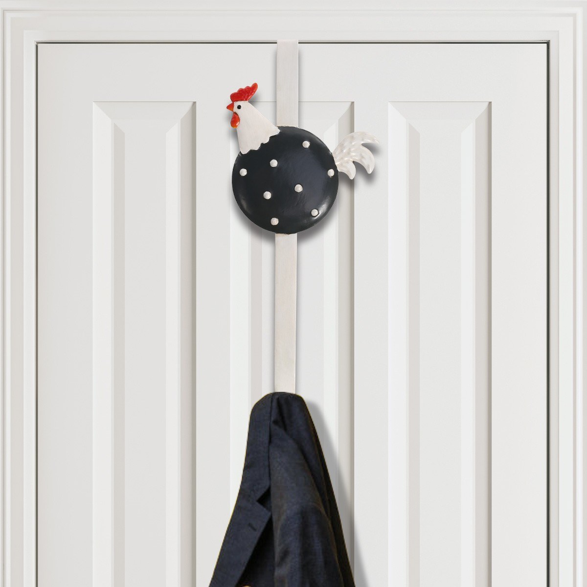 Door Hangers with Black and Colorful Chicken Animal Door Hook for Farmhouse Decor
