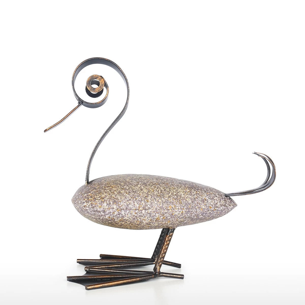 Duck Figurines with Iron Sculpture
