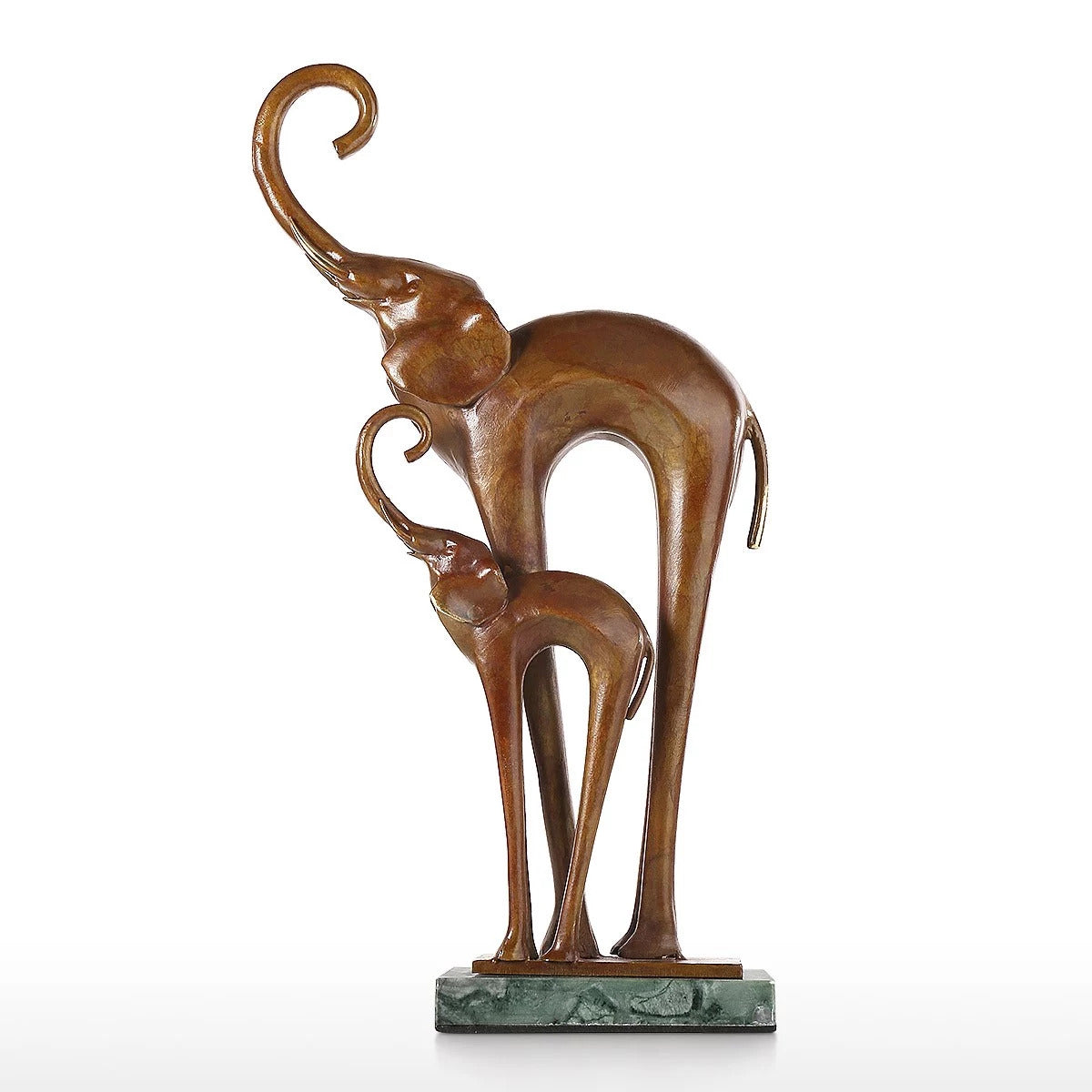 Brass Elephant Statue Decor Ornament: Calm Grandeur & Family Tree Soul