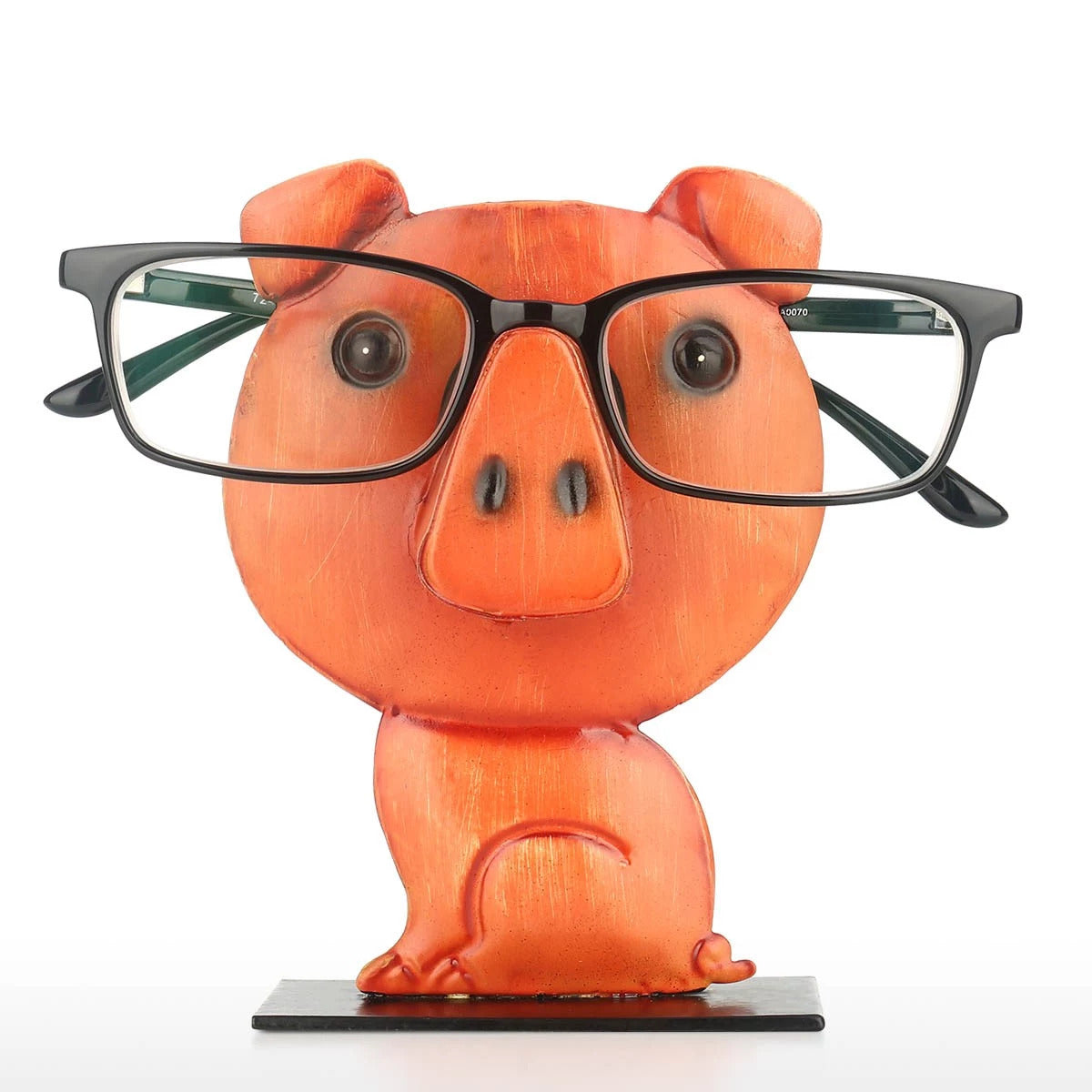 Eyeglass Rack with Orange Animal Pig Figurines to Desktop Accessories and Organizer for Home or Business Life 