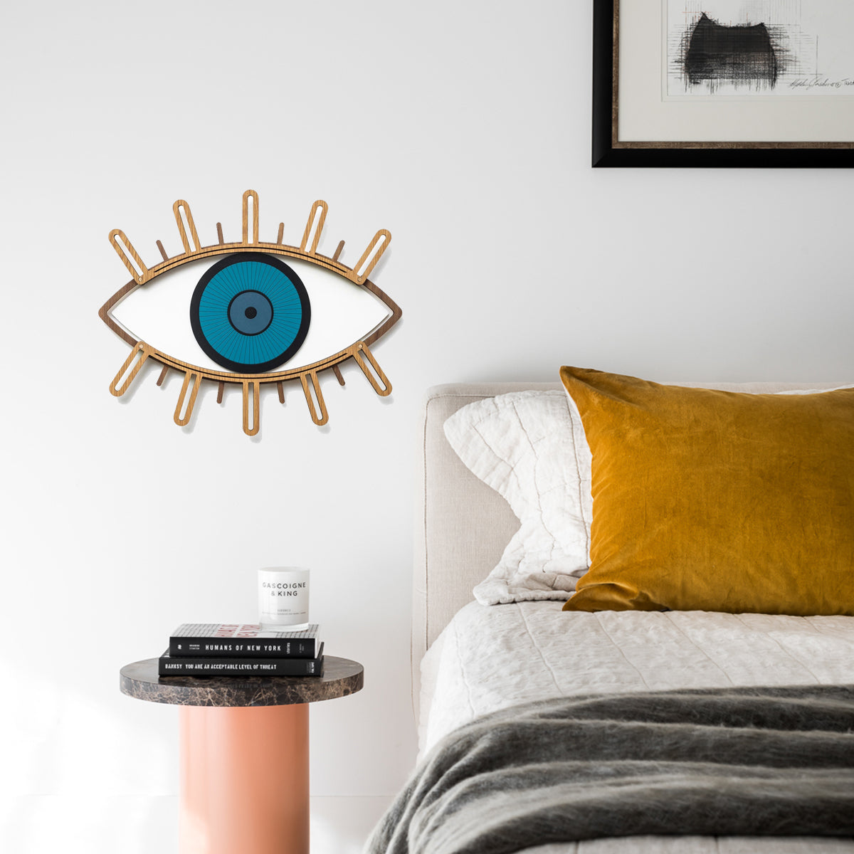 Eyelash and Eye Wall Decor by Wood Wall Art at the Bedroom