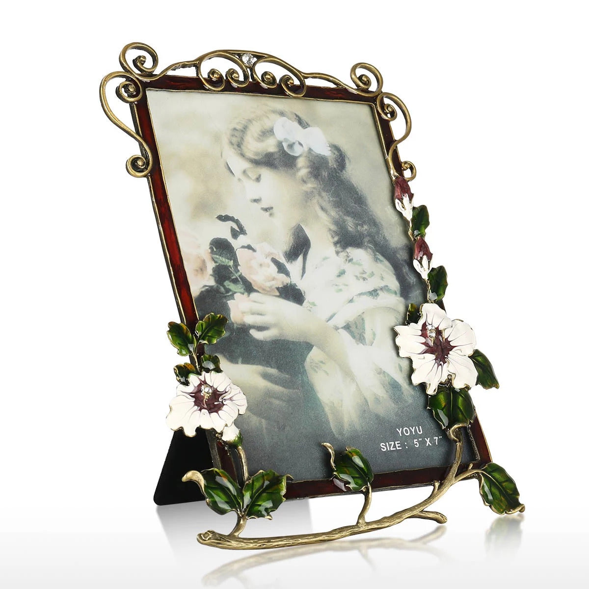 Flower Brooch Decorative Picture and Photo  Frame for Tabletop