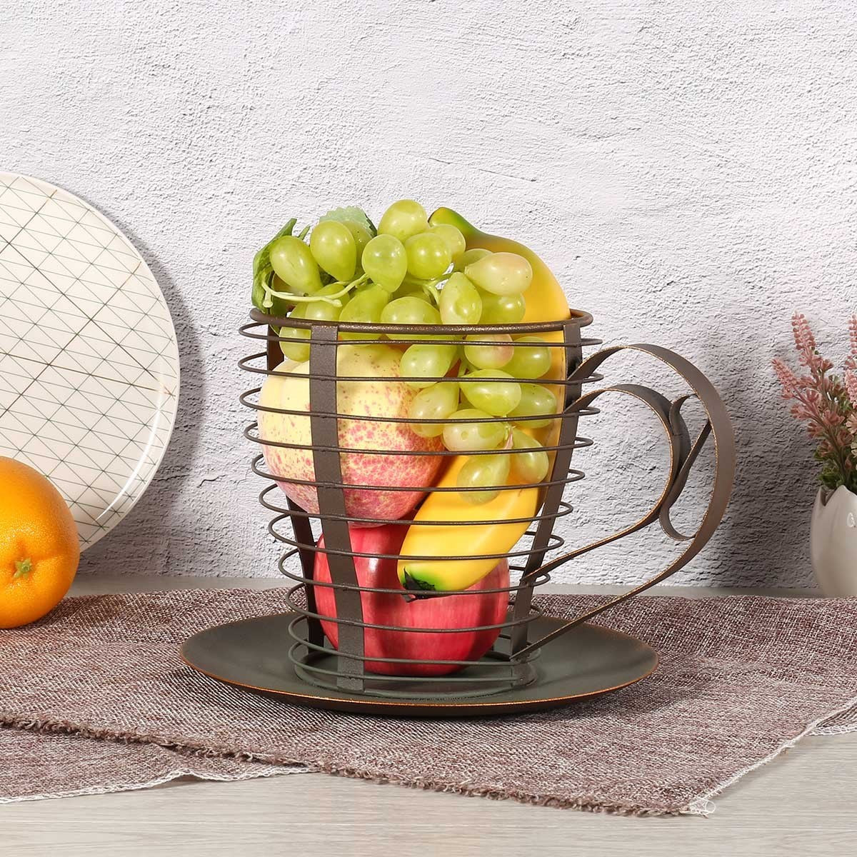 Fruit Basket and Metal Fruit Basket with Fruit Holder for Kitchen Ornaments and Kitchen Decor