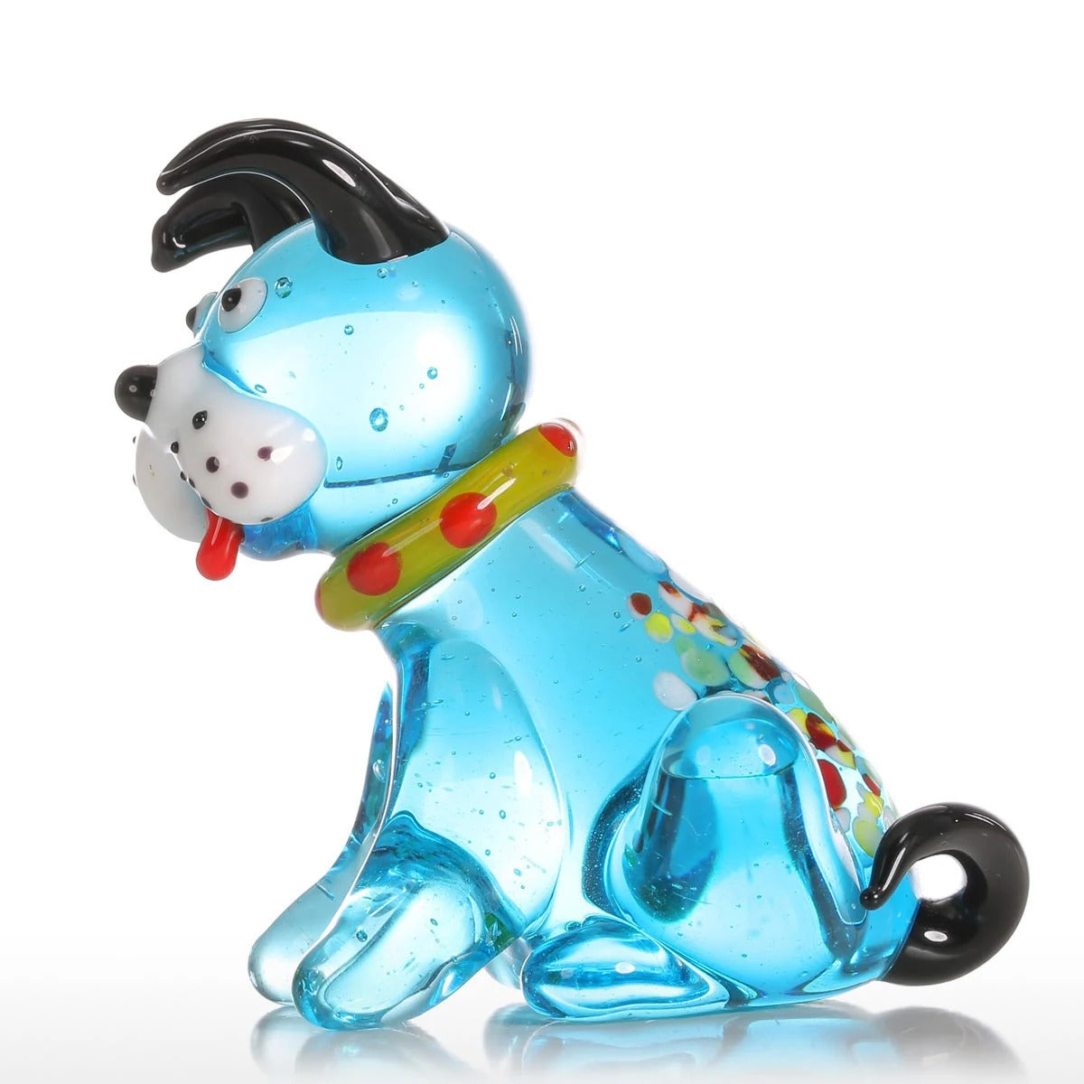 Glass Christmas Ornaments with Glass Dog Figurines