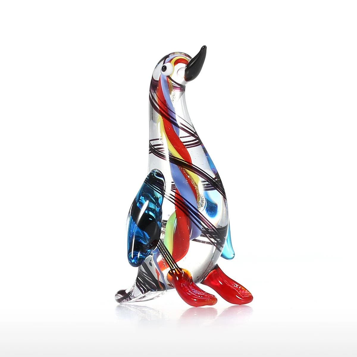 Glass Christmas Ornaments with Penguin Figurine