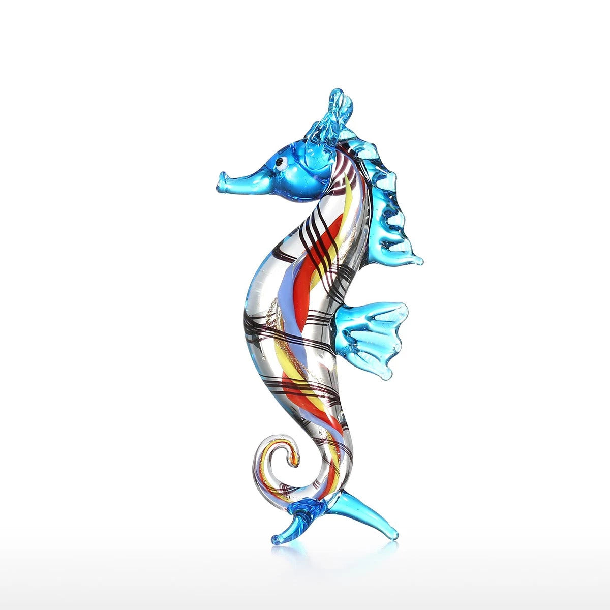 Glass Christmas Ornaments with Seahorse Figurine