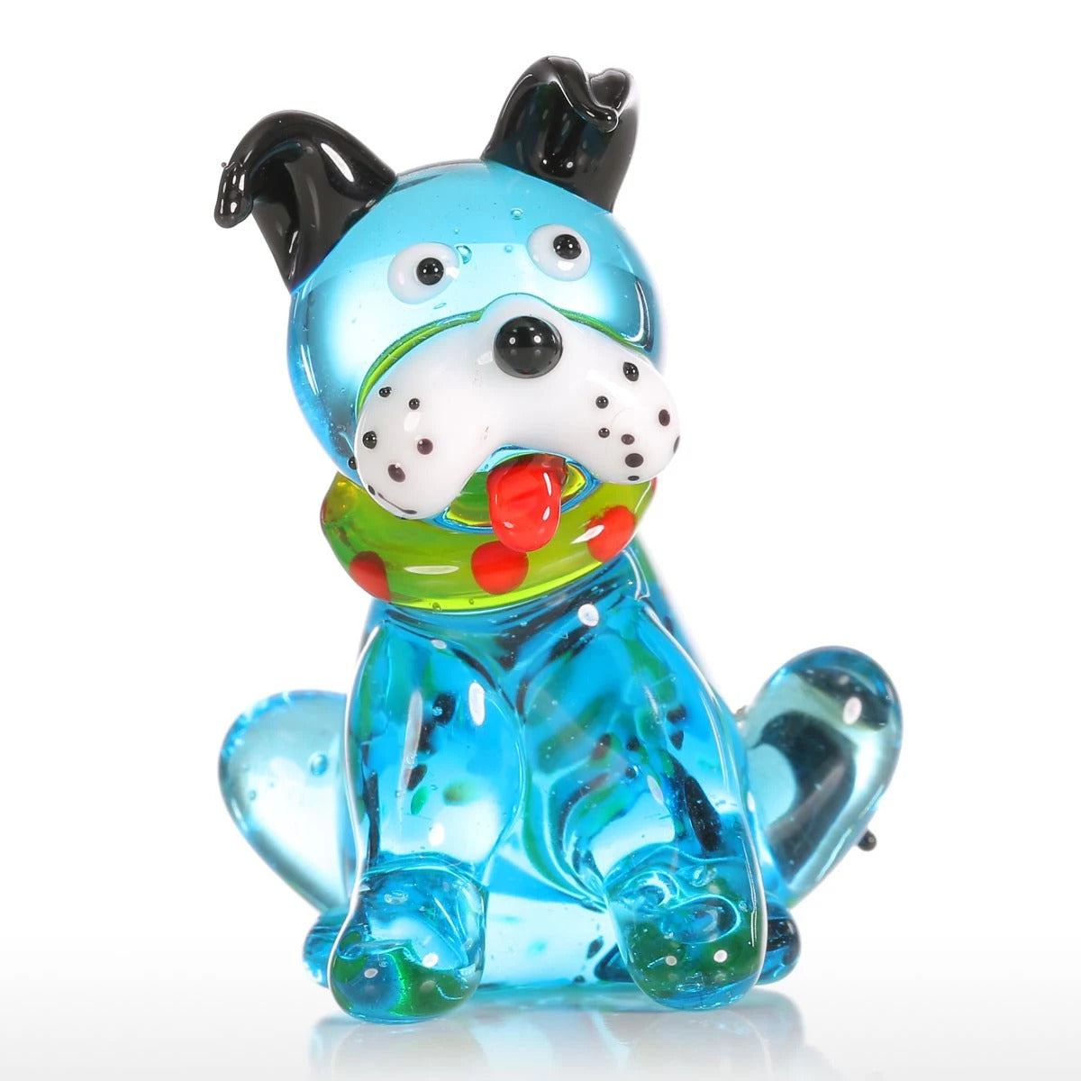 Glass Figurines with Dog Ornaments