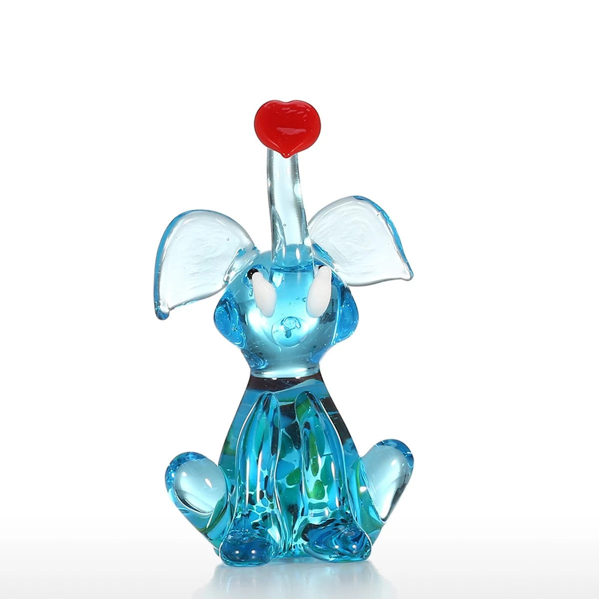 Glass Figurines with Elephant Ornaments