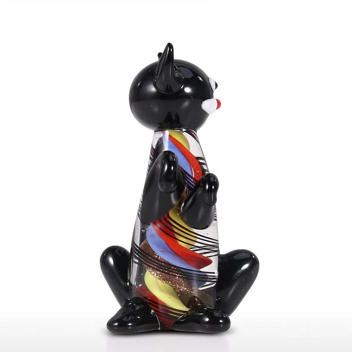 Glass Ornaments with Black Cat Figurines