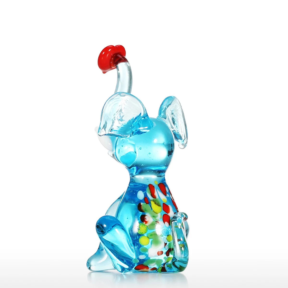 Glass Sculpture with Elephant Glass Christmas Ornaments