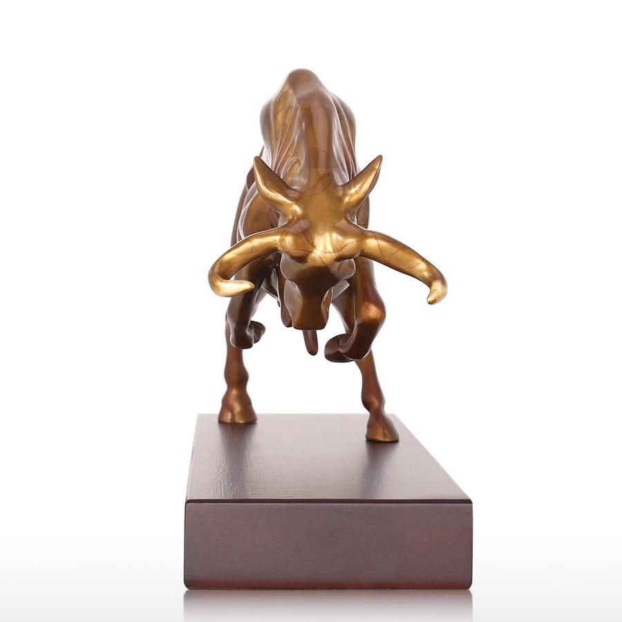 Gold Stier Deko Skulptur mit Bronzefiguren Wohnaccessoires