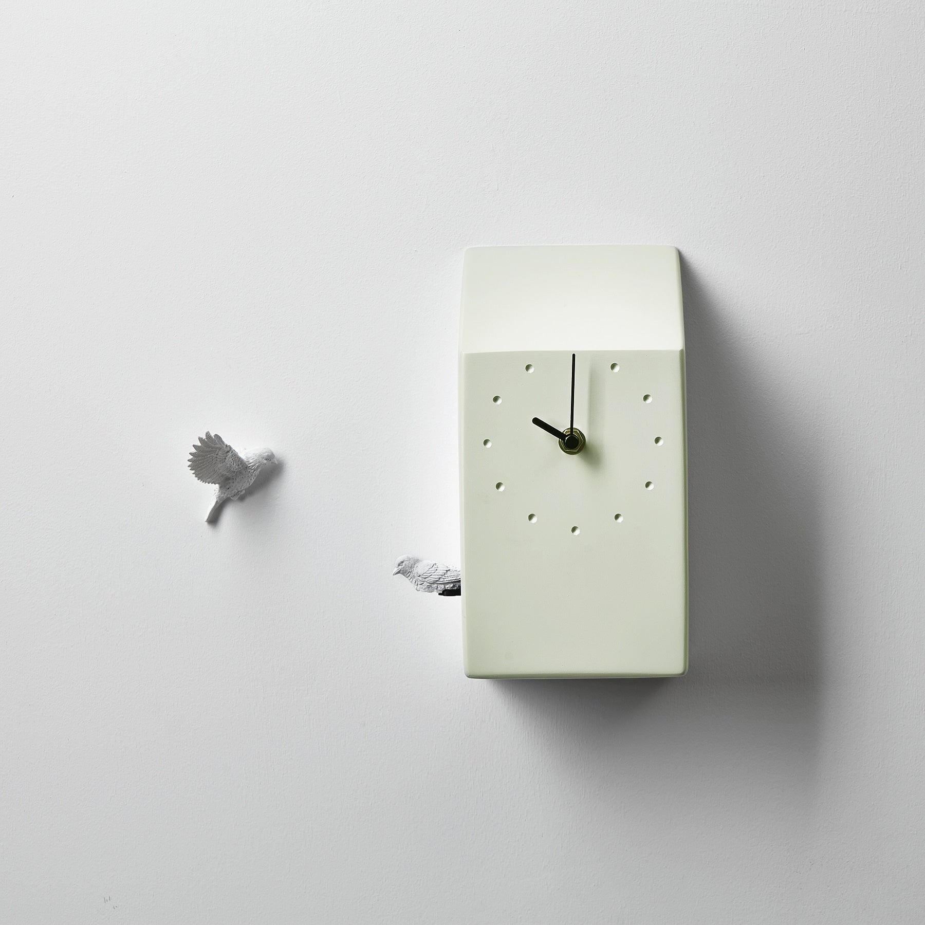 Green Cuckoo Clock with Minimal and Modern Wall Clock